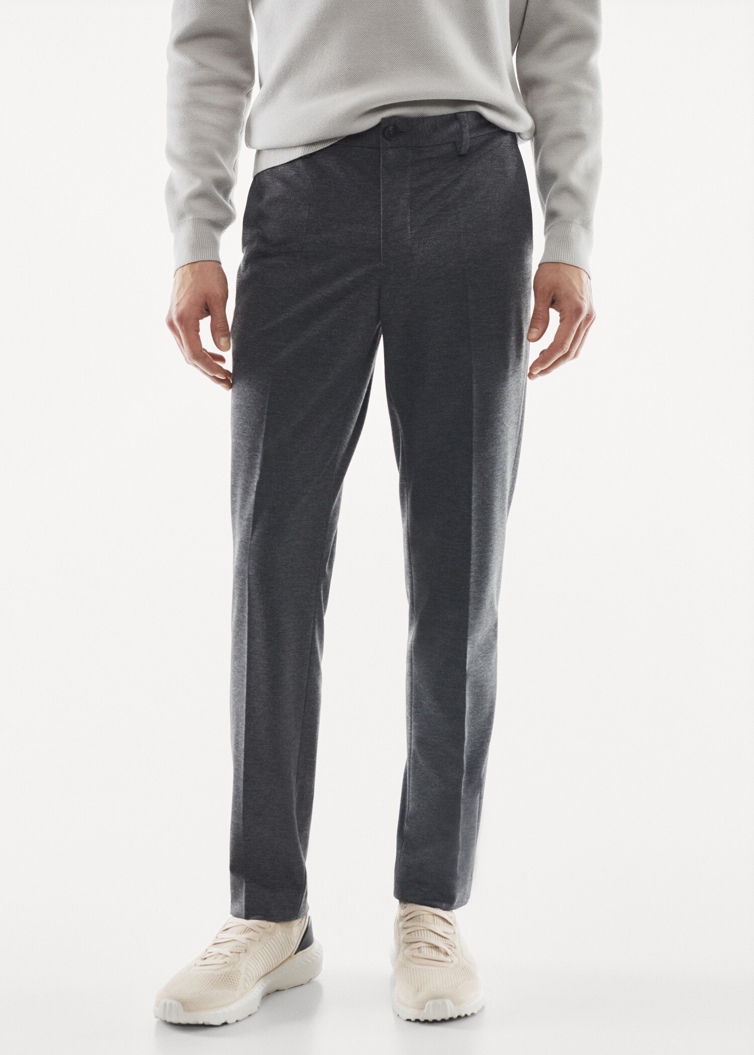 Textured slim fit suit pants - Medium plane