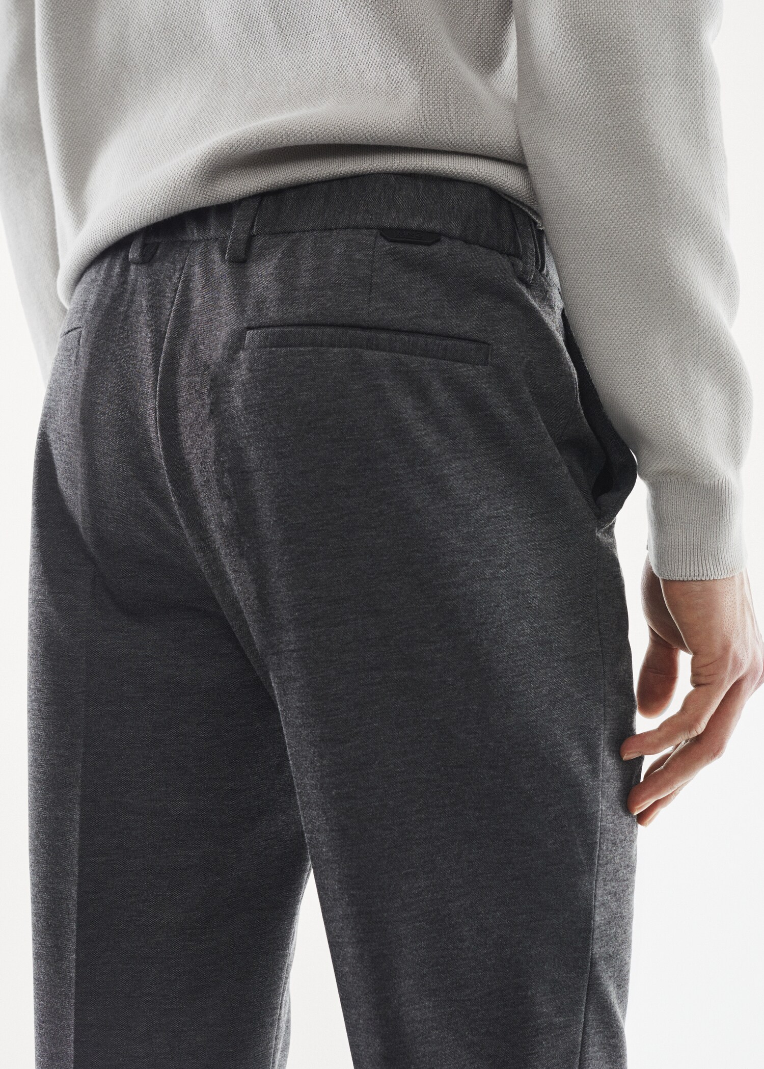 Textured slim fit suit pants - Details of the article 4