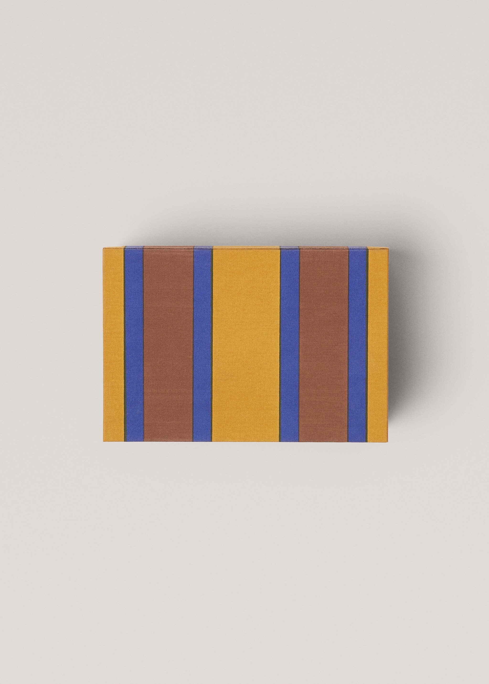 Striped fabric box 29x14cm - Details of the article 4, Ochre. Ref: 47074397-00.