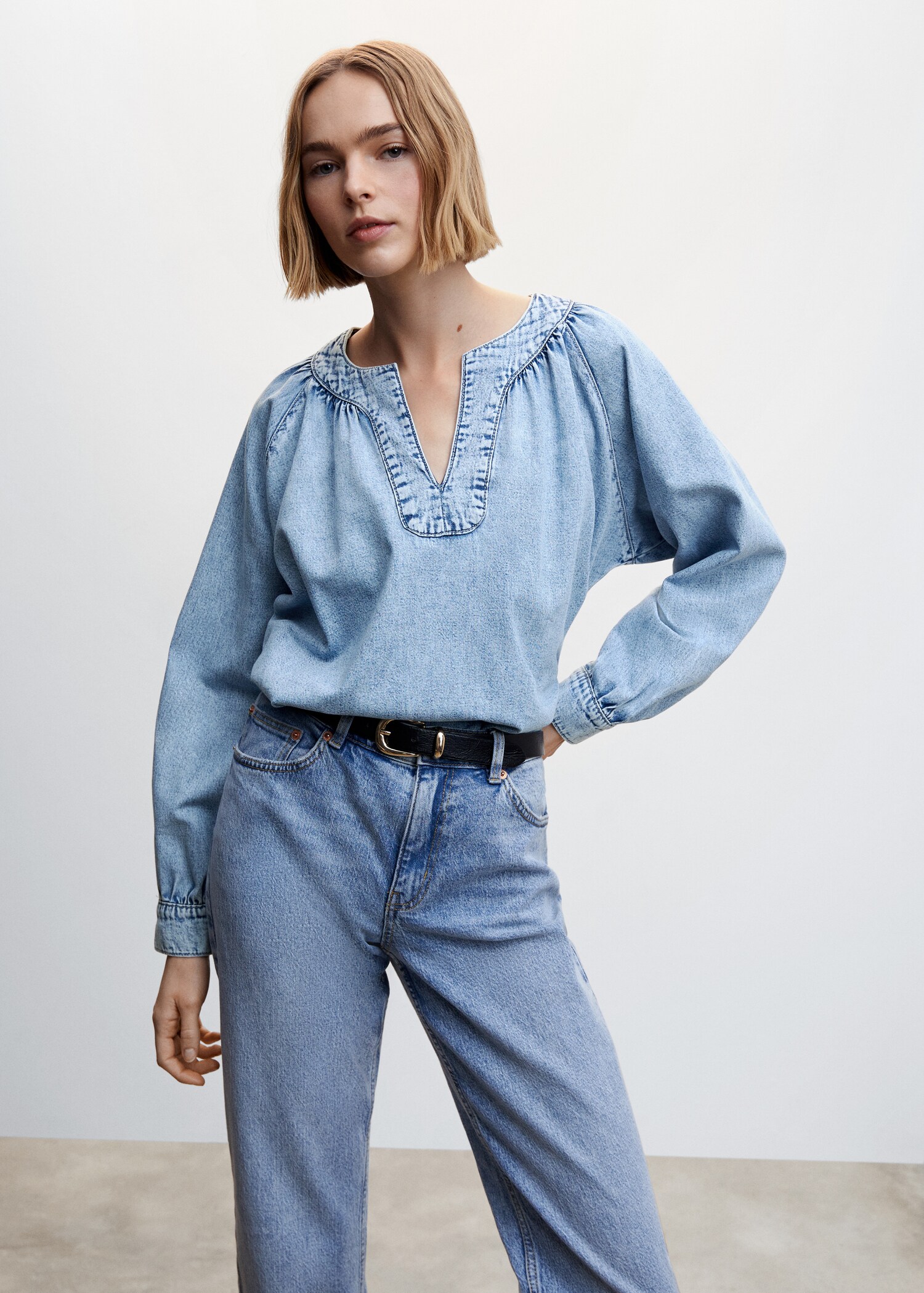 Oversize-Jeanshemd - Mittlere Ansicht