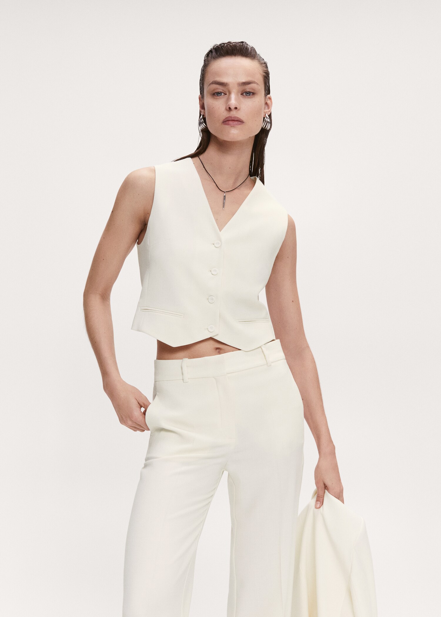 Gilet with adjustable belt - Medium plane