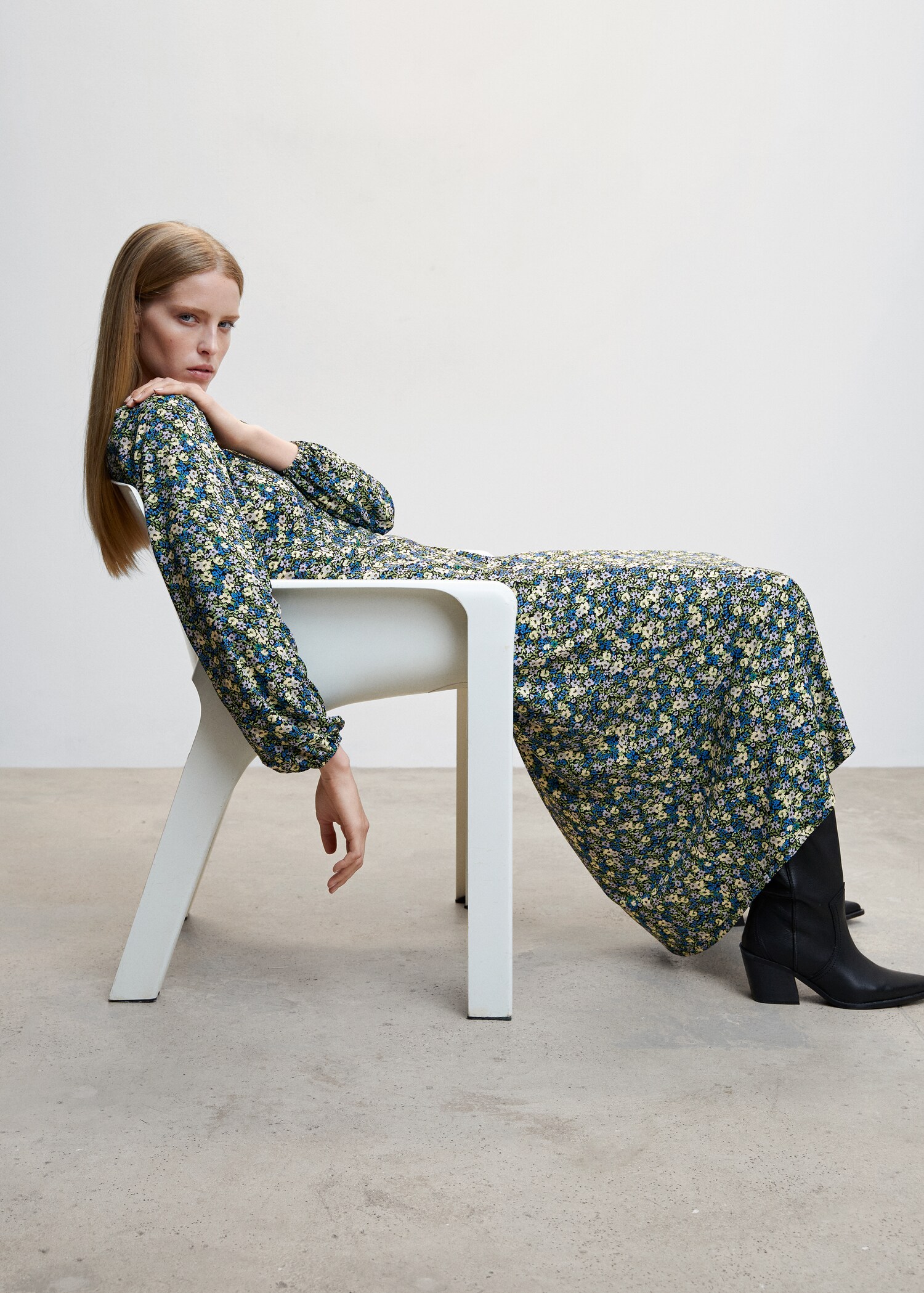 Printed cut-out detail dress - Details of the article 2