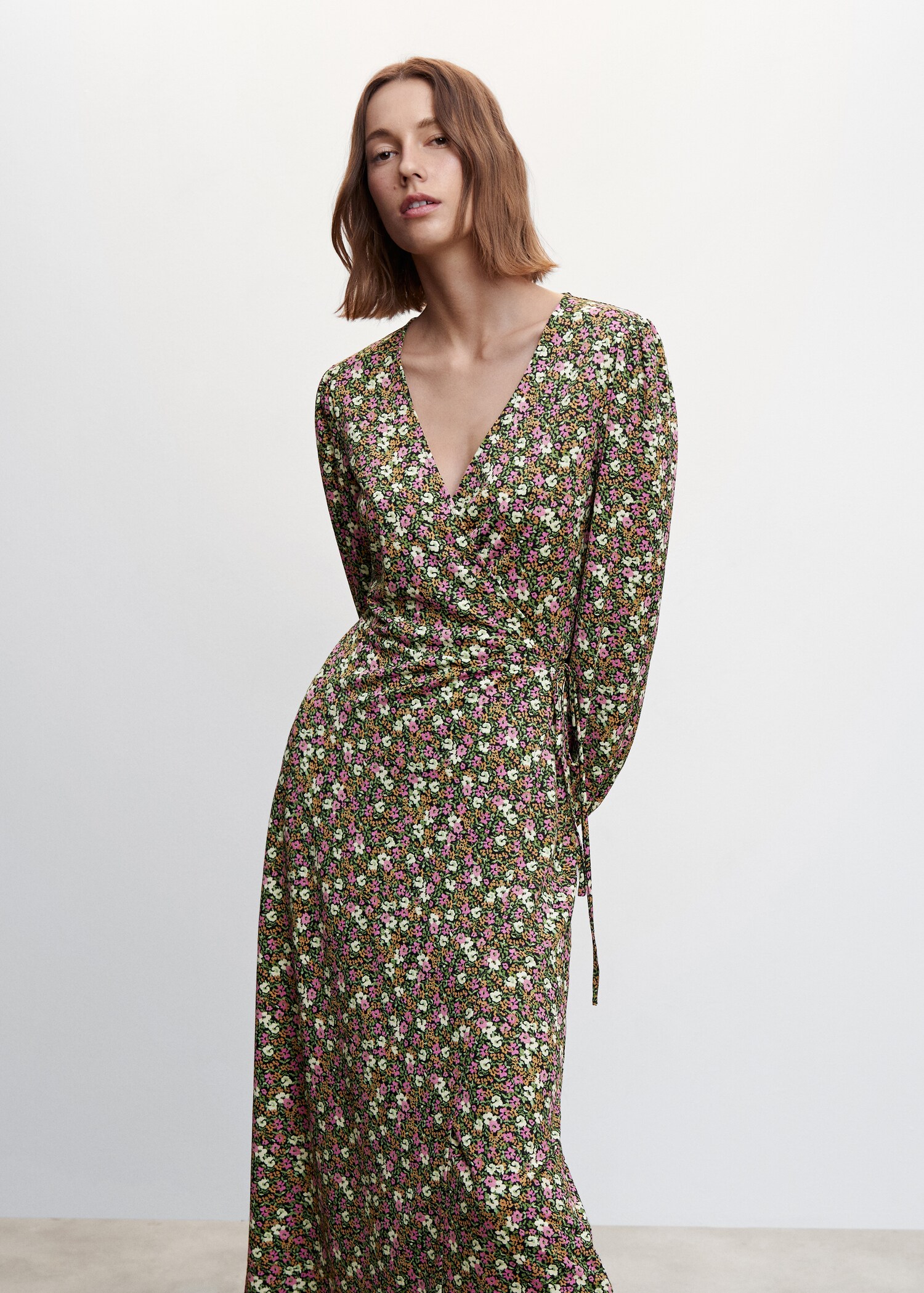 Printed cut-out detail dress - Medium plane