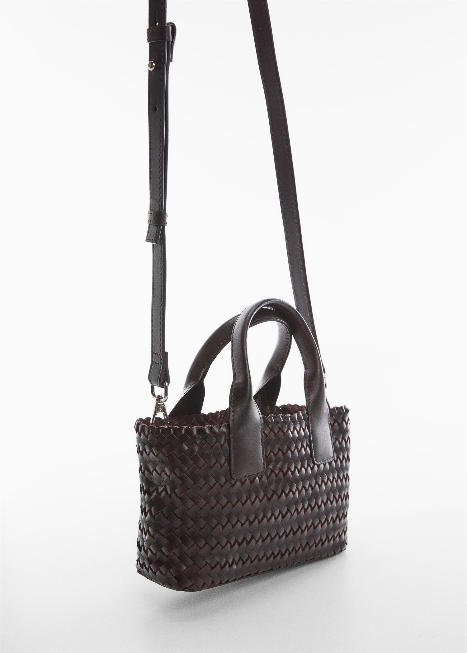 Braided leather bag - Medium plane