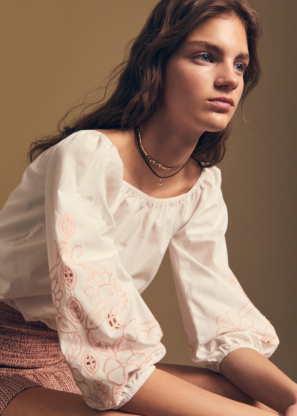 Embroidered details blouse - Teen Girl | MANGO OUTLET USA