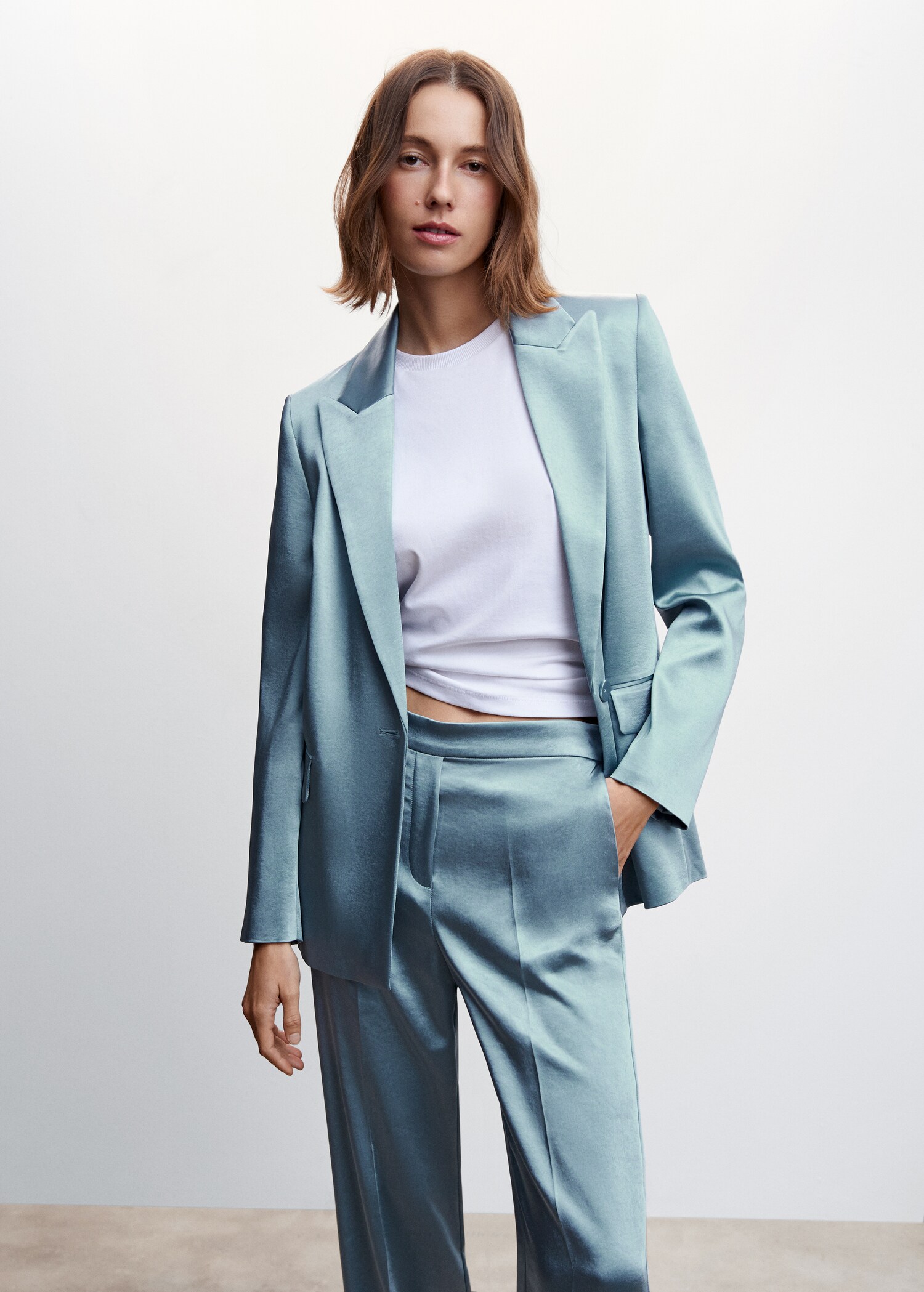 Satin-finish blazer - Medium plane