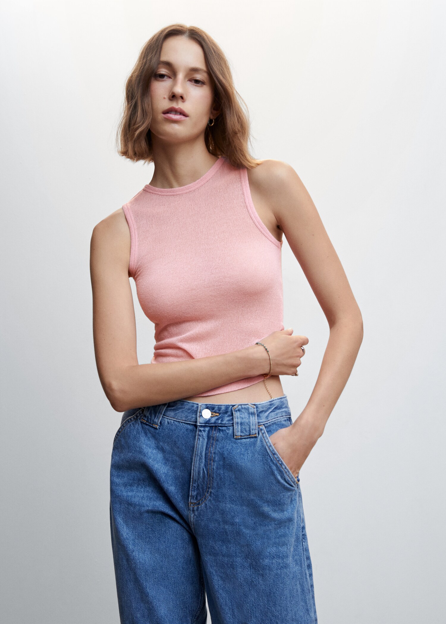 Semi-transparent knitted top - Medium plane