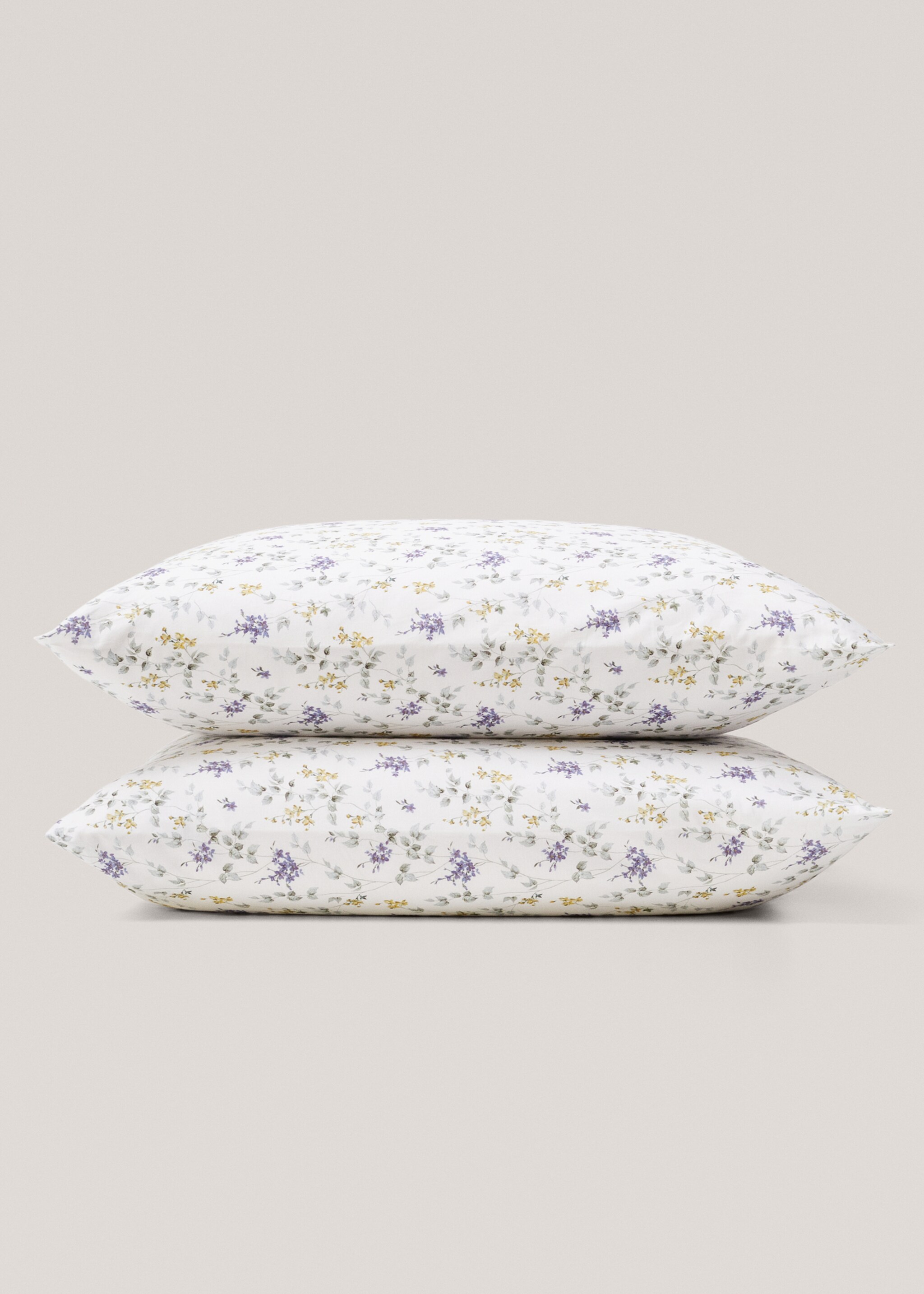 Flower print cushion covers 60x60 (2 pack) - Details of the article 1, Blue. Ref: 47075883-00.