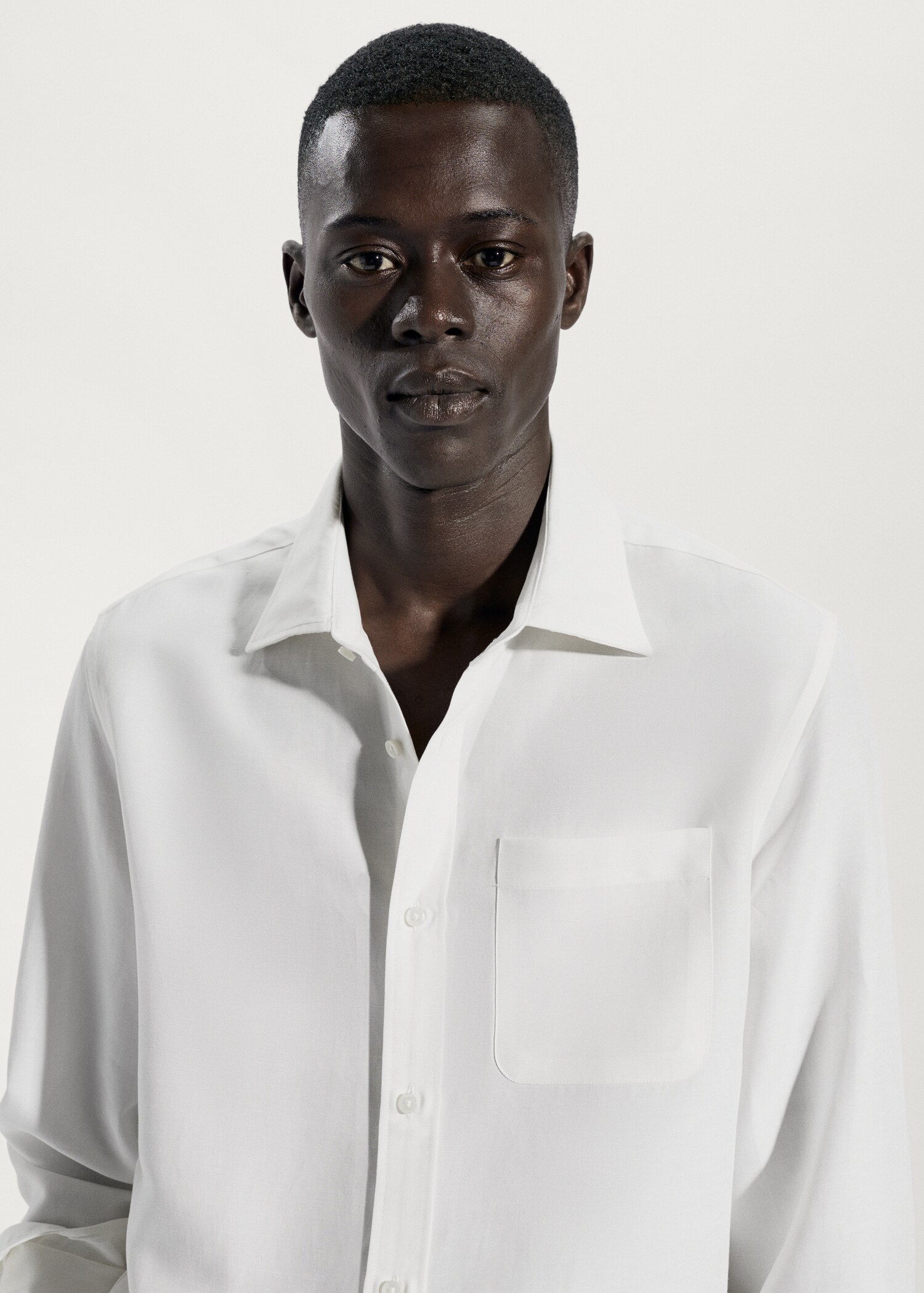 Regular-fit linen lyocell shirt - Details of the article 1