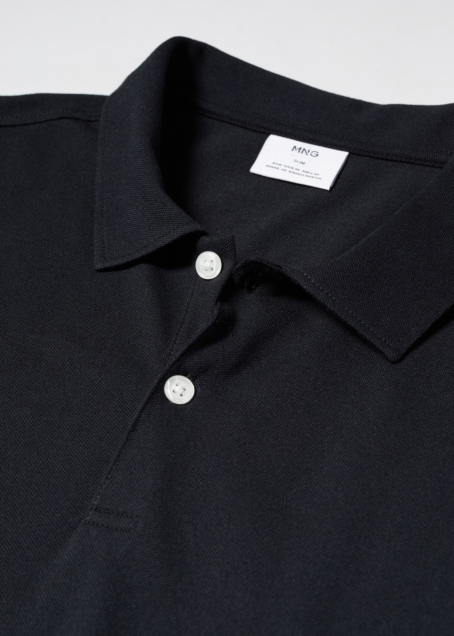 Polo slim fit algodón piqué textura - Detalle del artículo 8