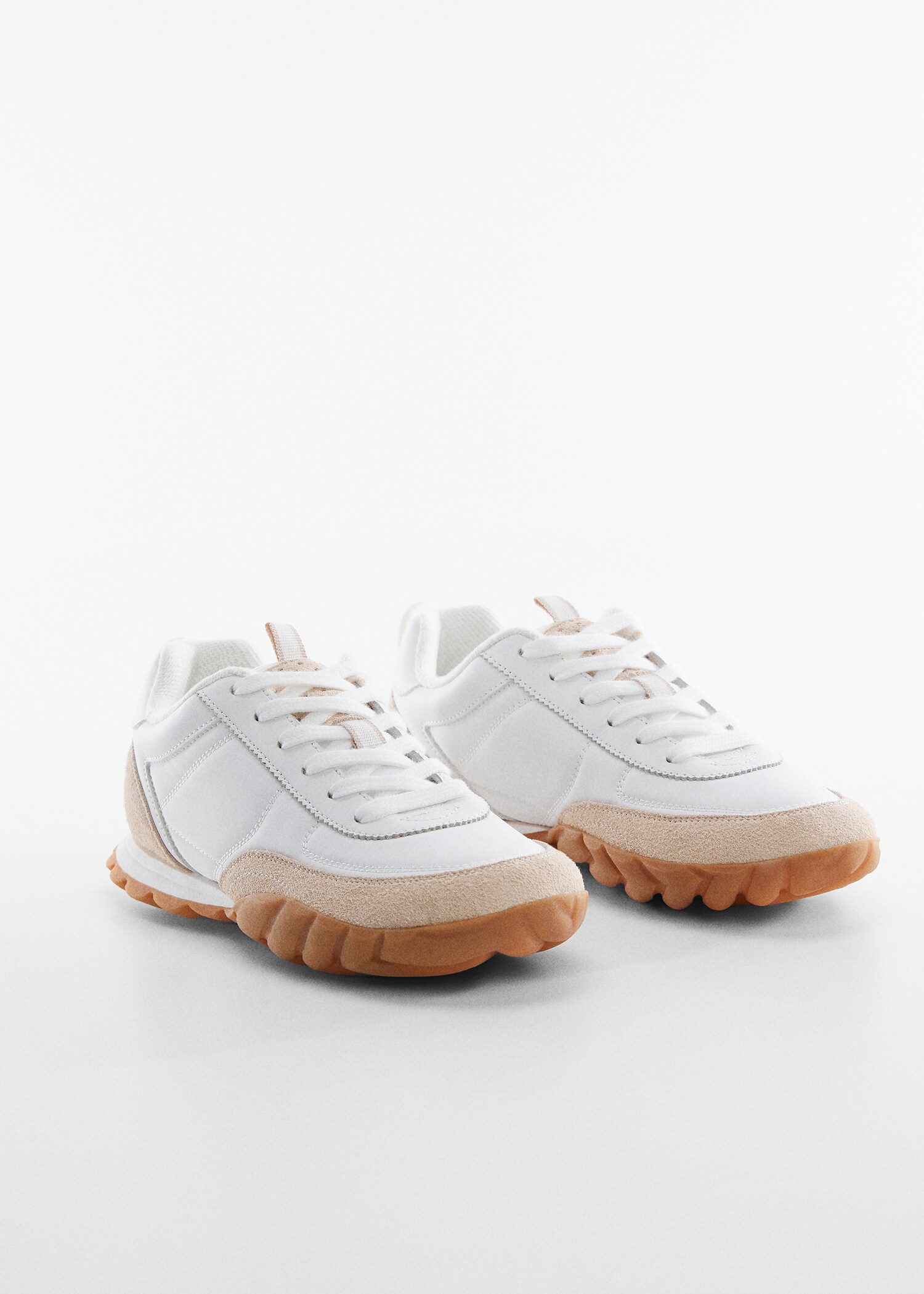 Sneakers met leren panden - Middenvlak