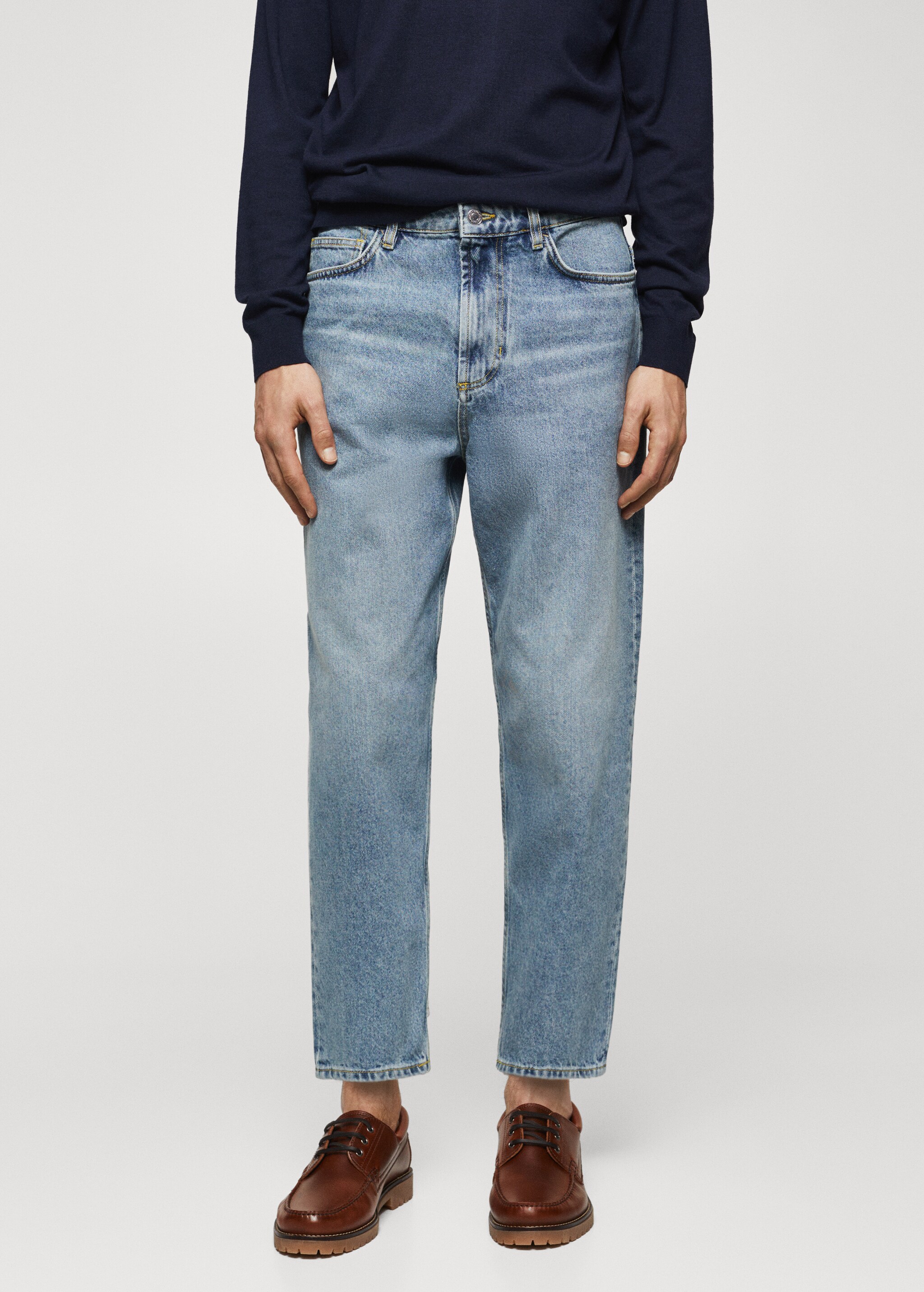 Tapered loose cropped jeans - Medium plane