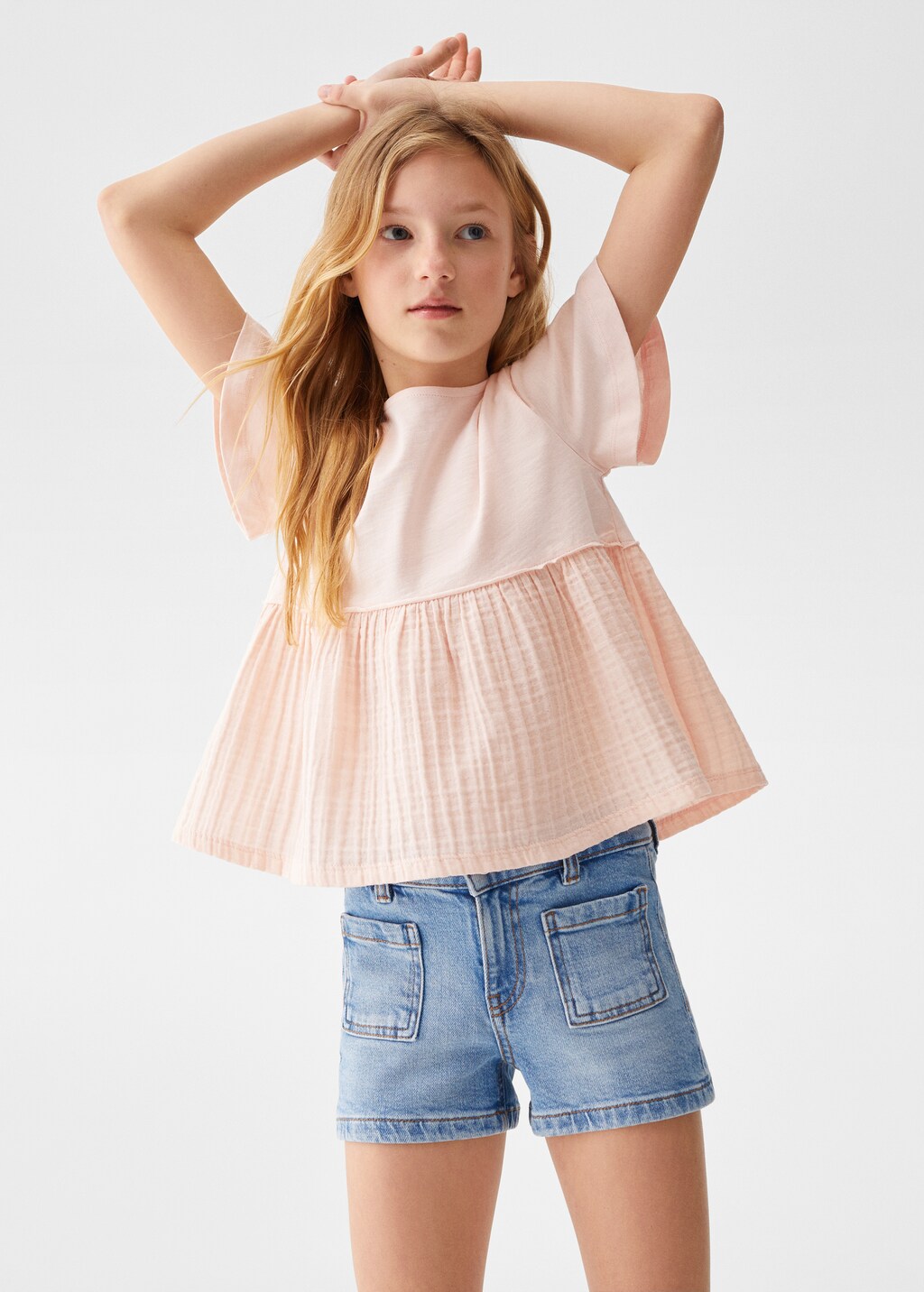 Denim shorts with pockets Girls MANGO OUTLET USA