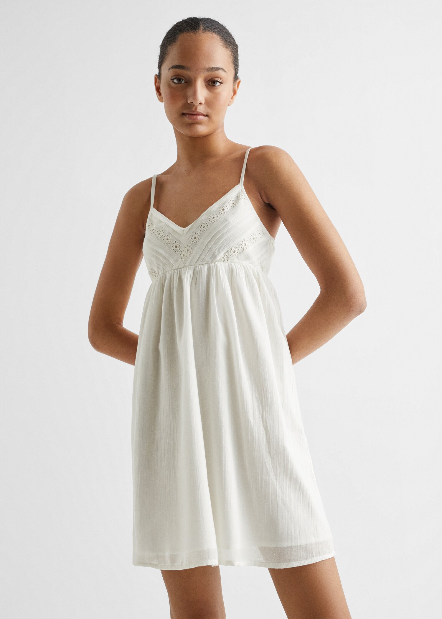 Embroidered cotton dress - Medium plane