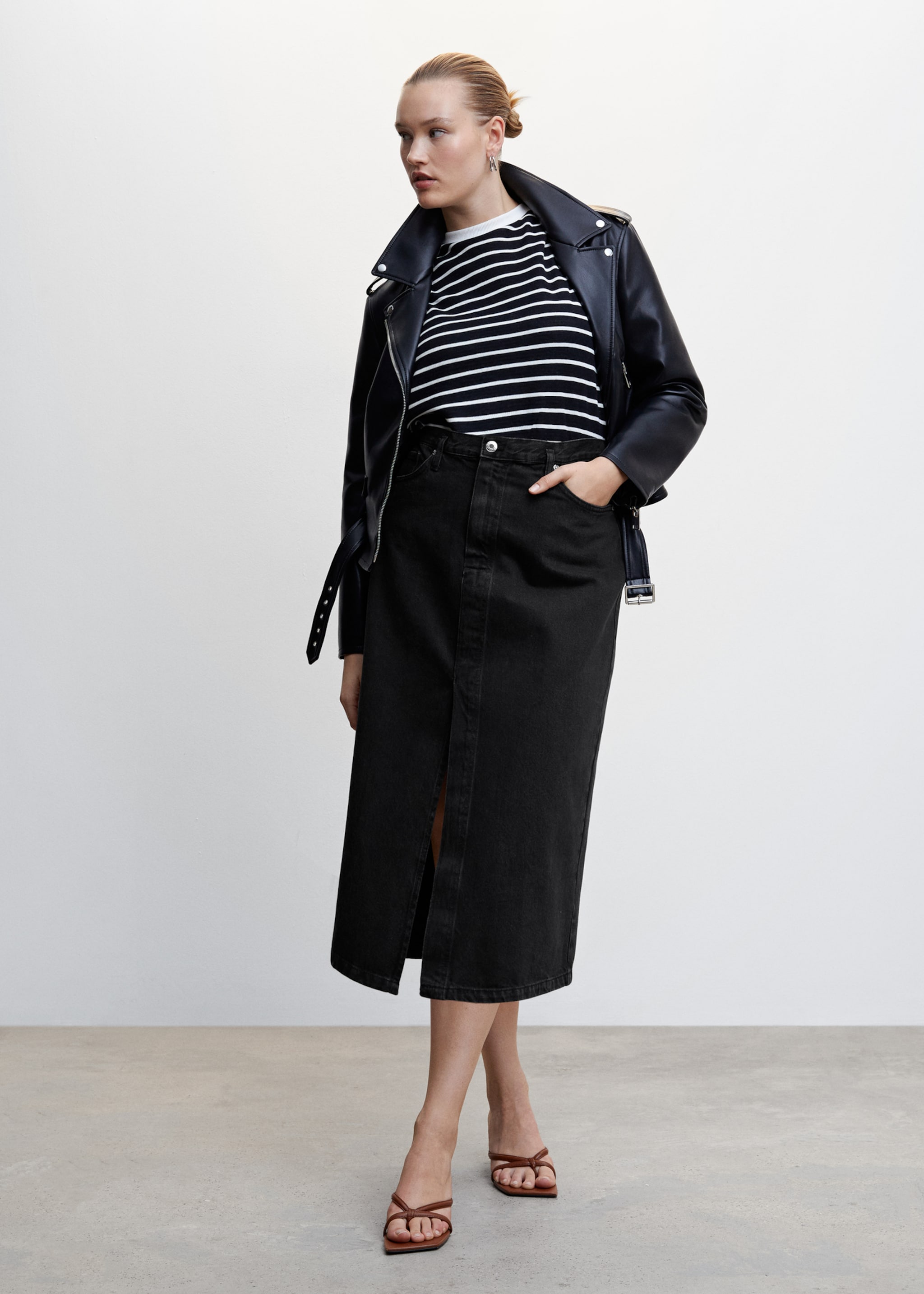 Denim midi-skirt - Details of the article 3