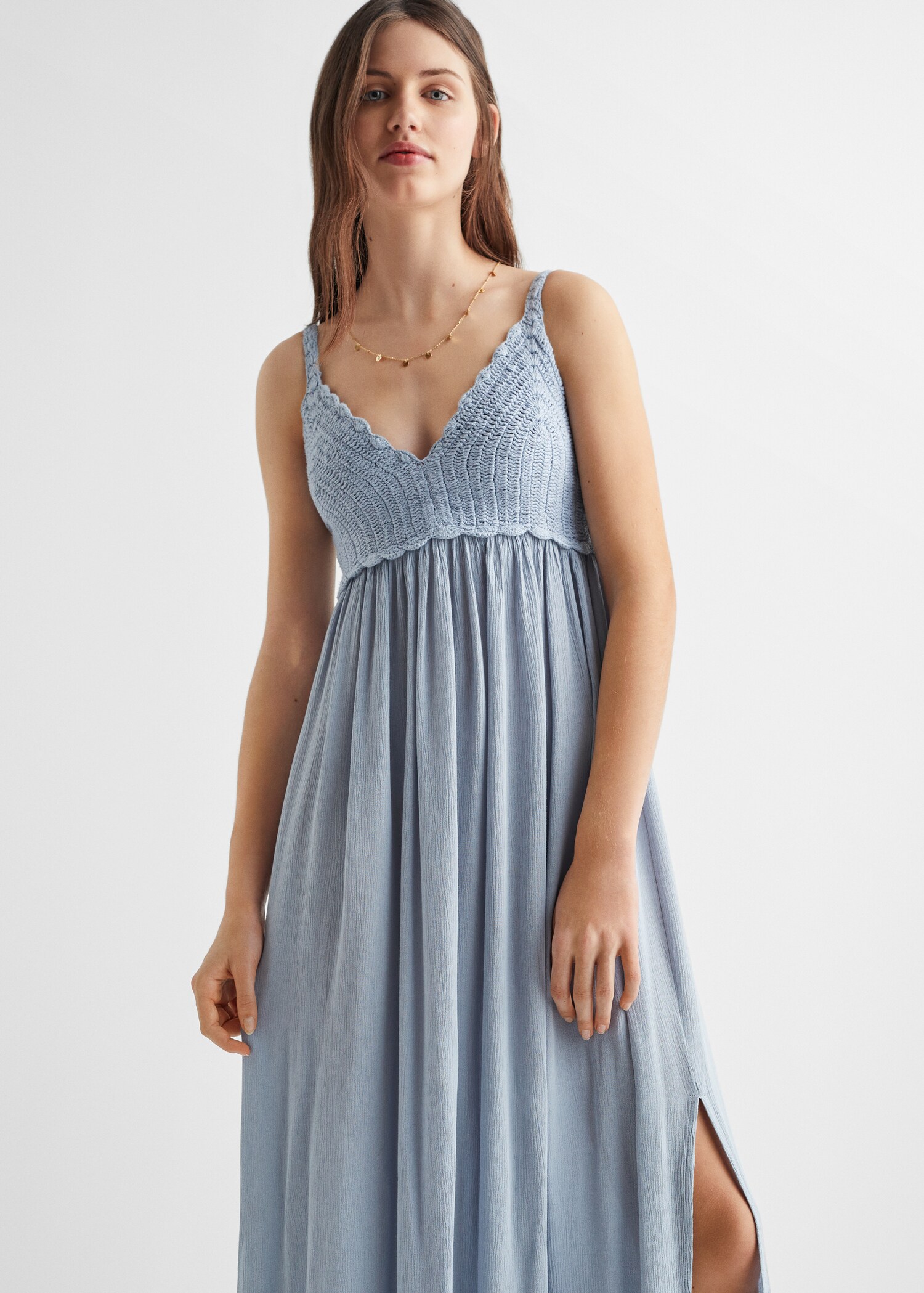 Long crochet-top dress - Medium plane