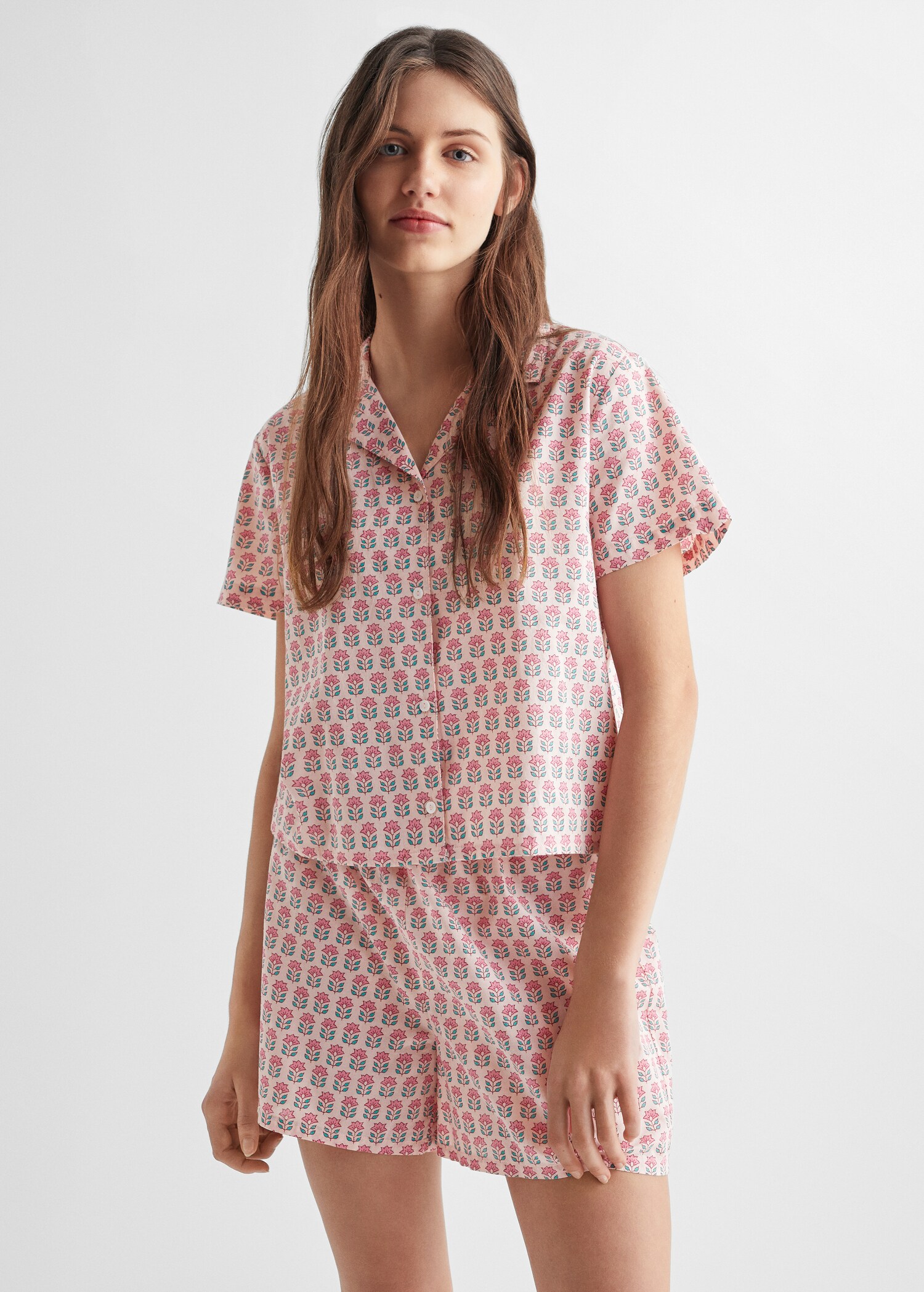 Pijama curt cotó - Pla mig