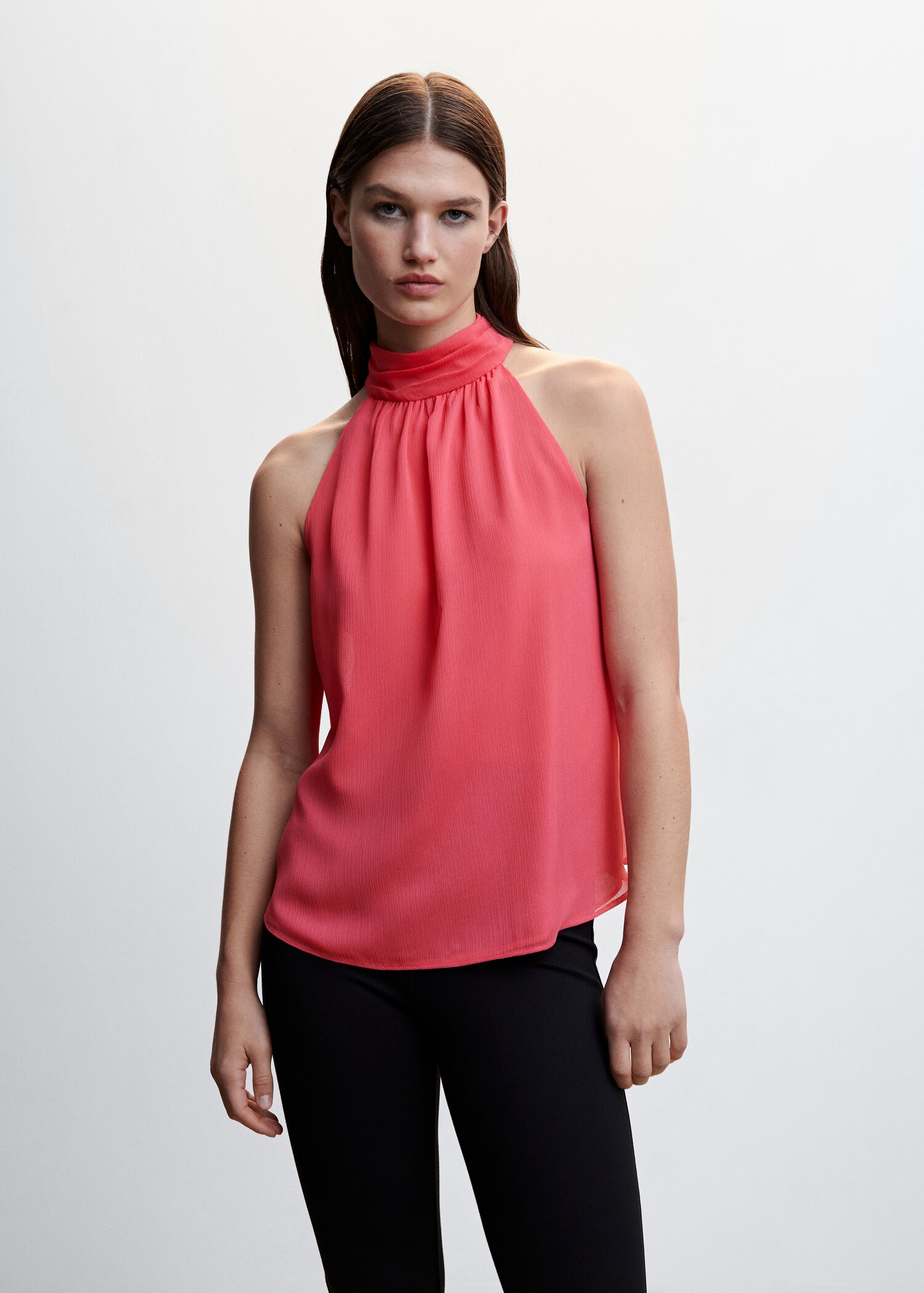 Halter neck blouse with bow - Medium plane