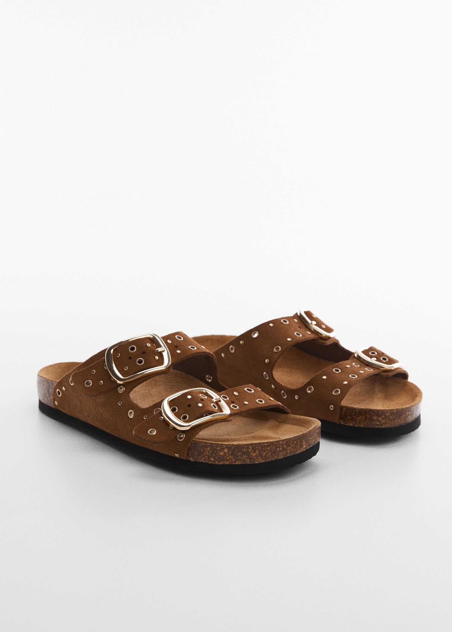 Studded leather sandals - Medium plane