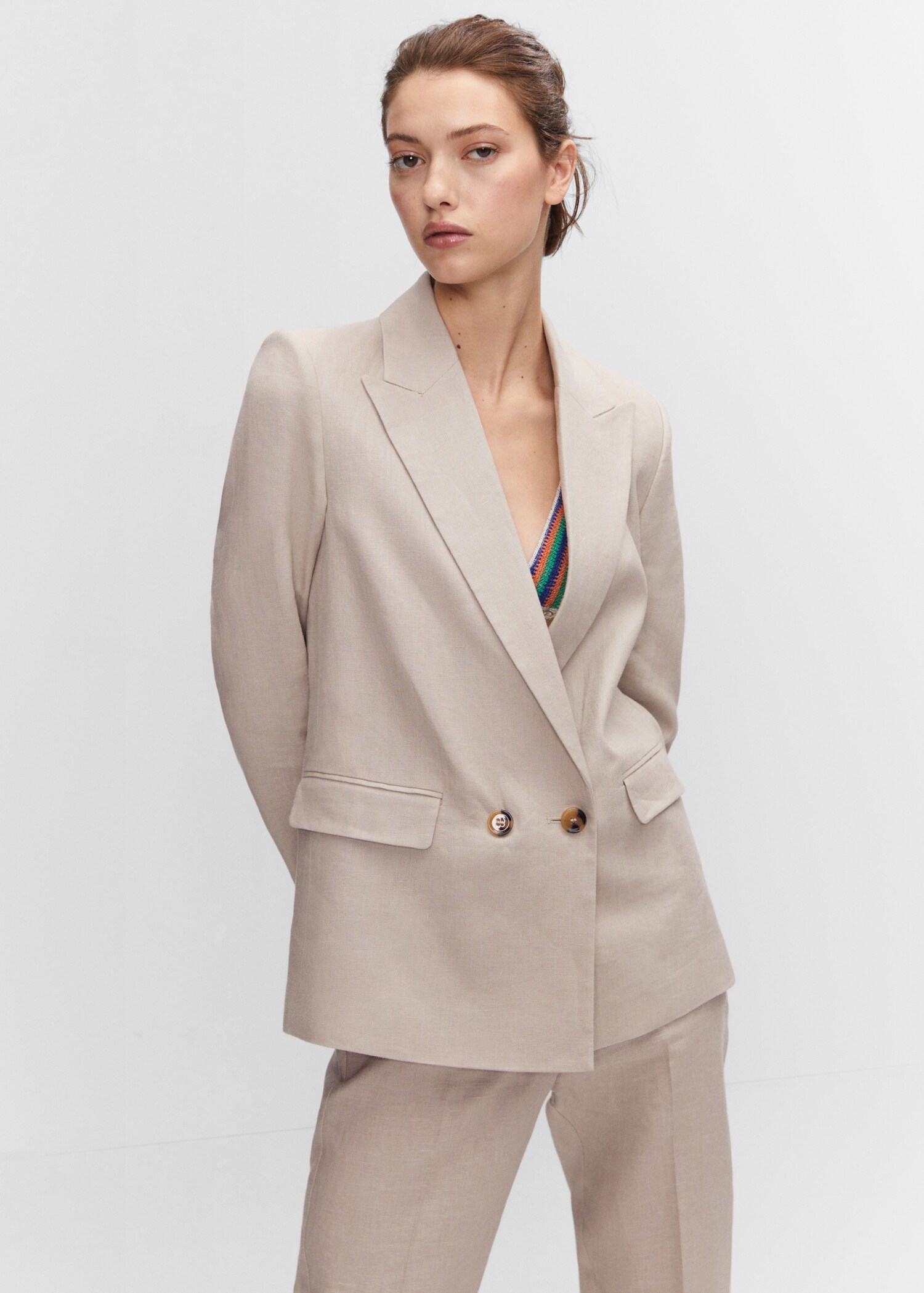 Blazer suit 100% linen - Medium plane