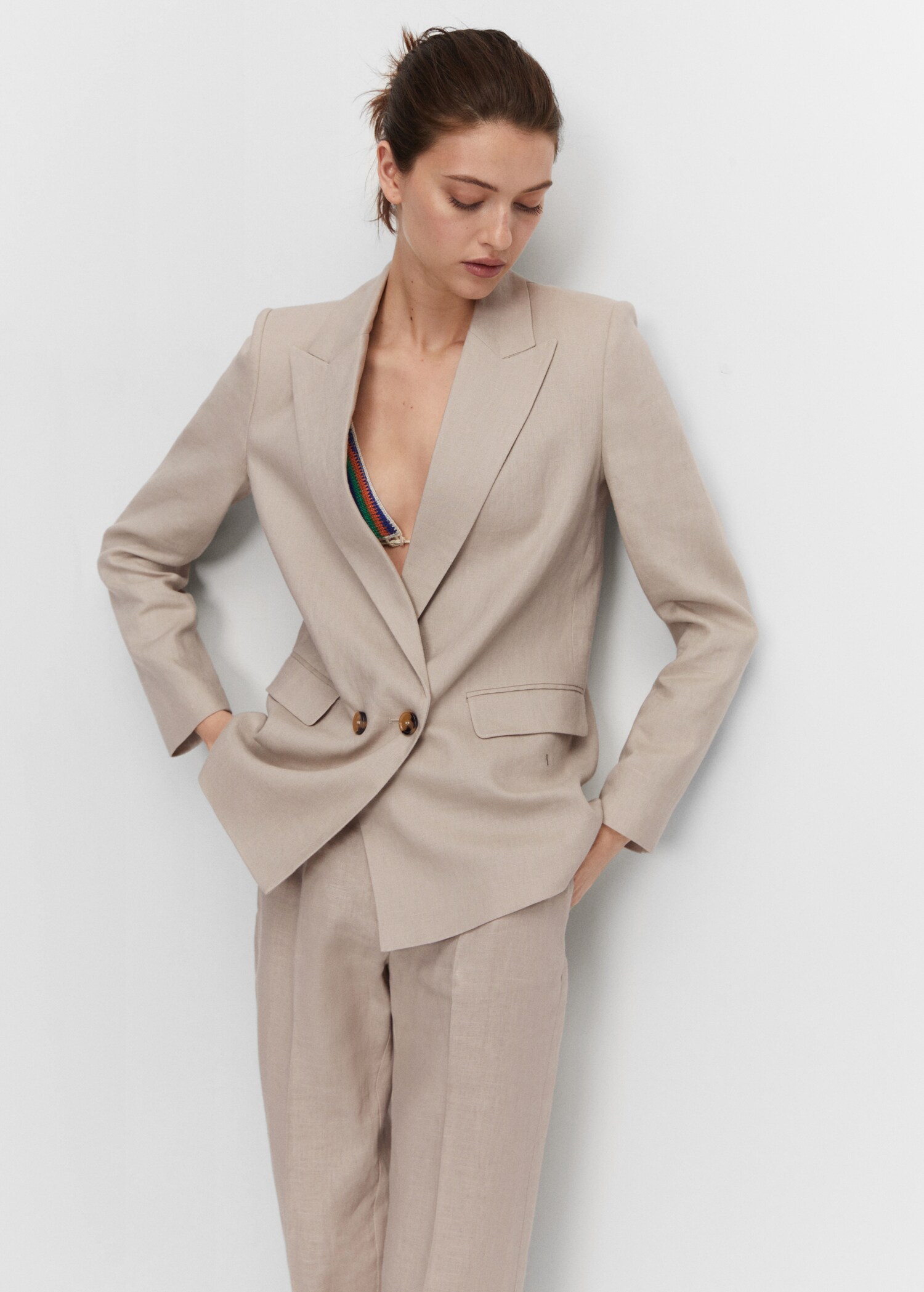 Blazer suit 100% linen - Details of the article 2