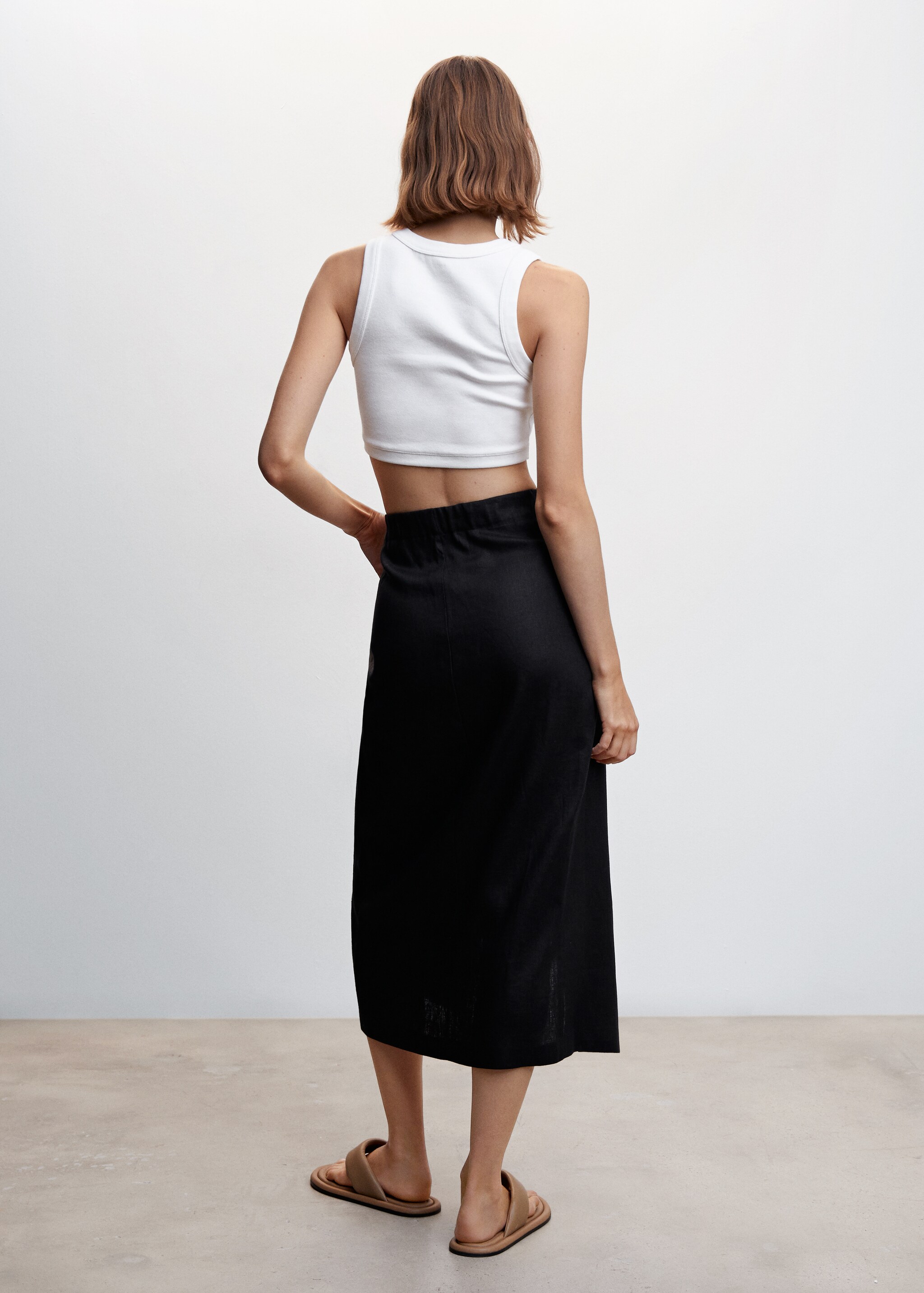 Linen-blend wrap skirt - Reverse of the article