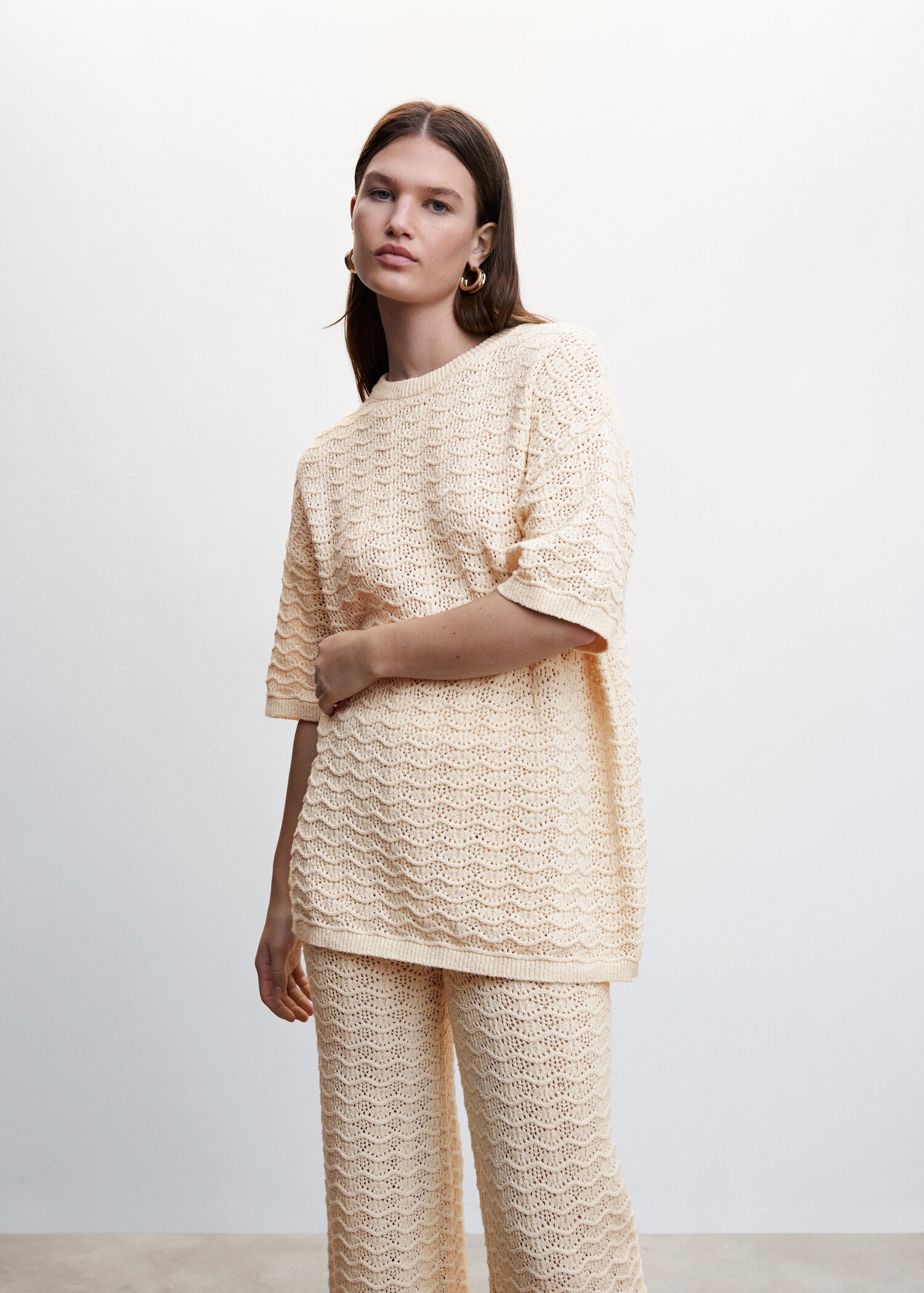 Knitted palazzo pants - Medium plane