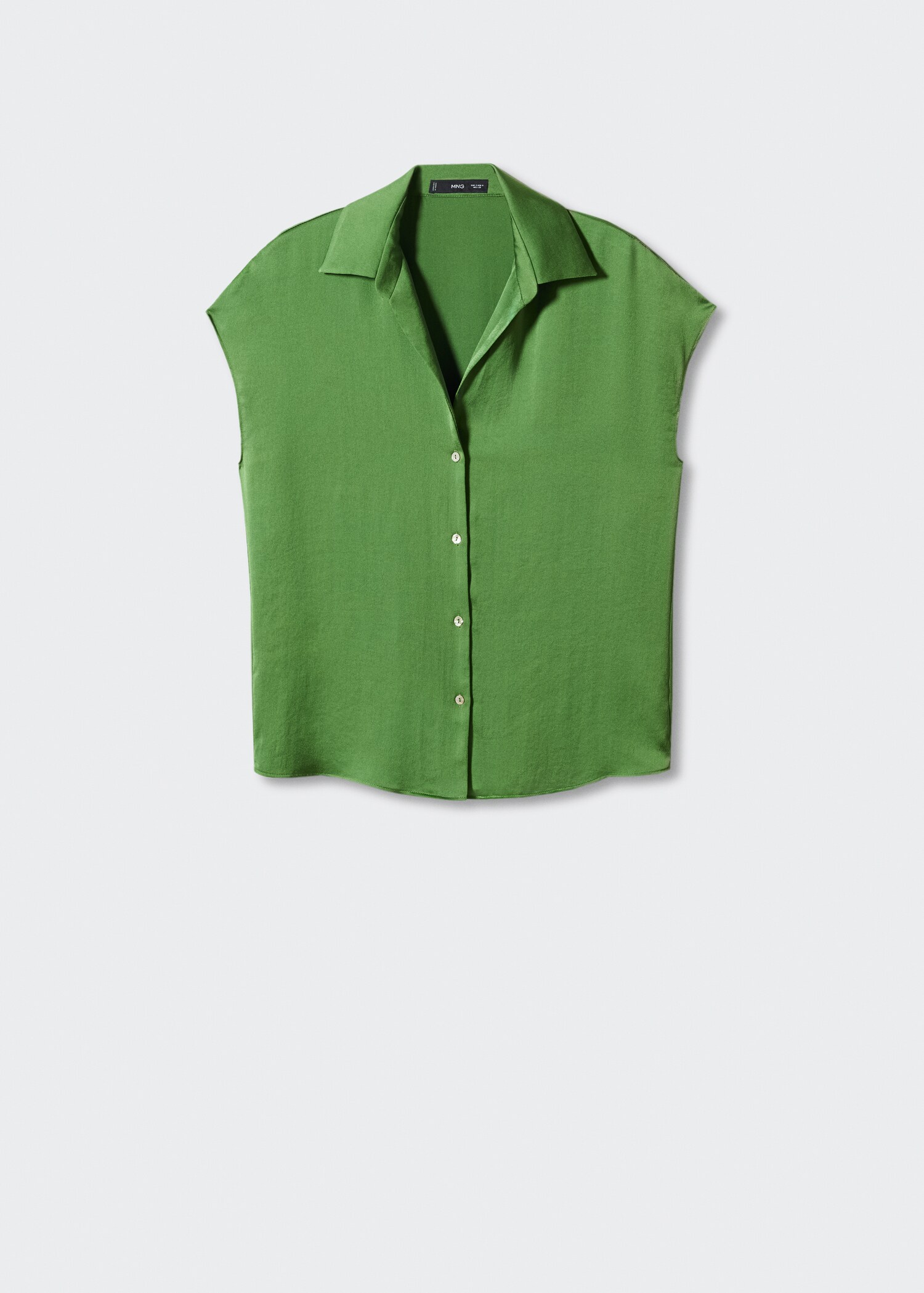 Short-sleeved satin shirt - Article without model