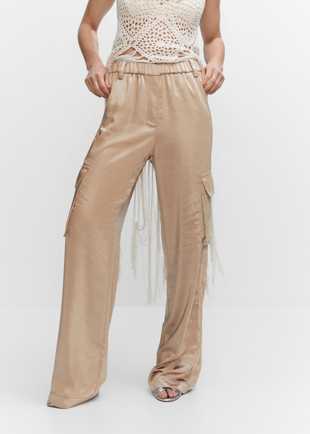Pantalon cargo satine Femme MANGO OUTLET Monaco