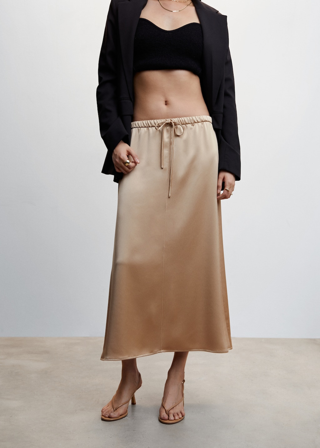 Satijnen midi rok outlet