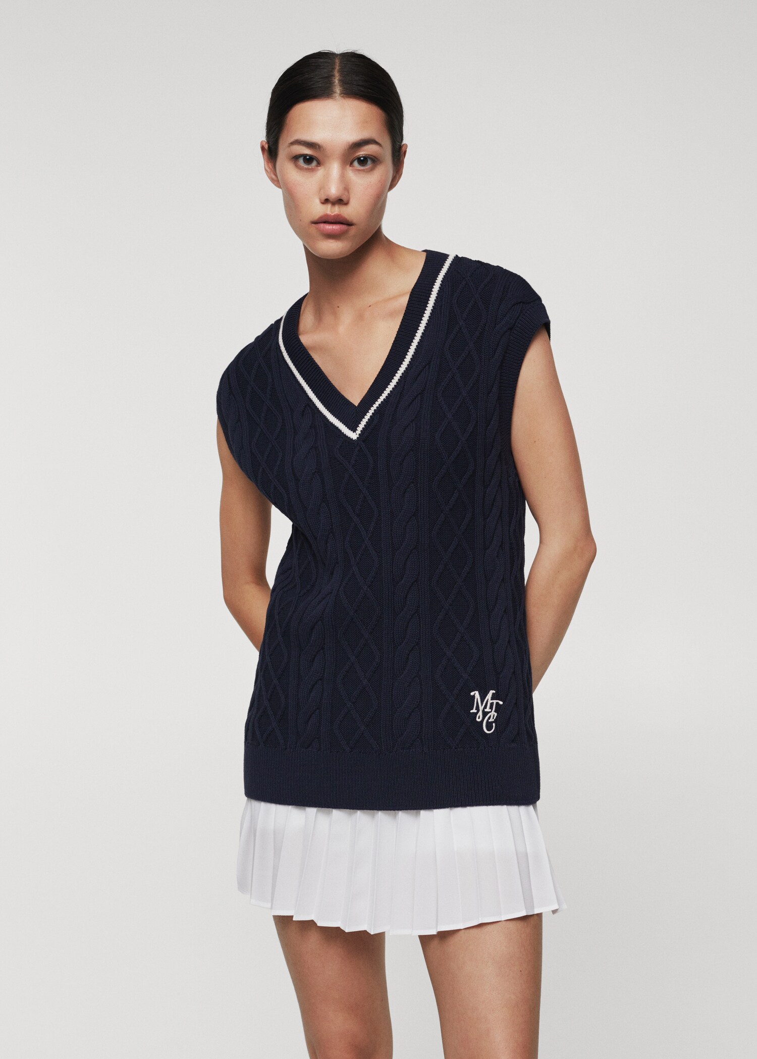 Braided-knit gilet - Medium plane