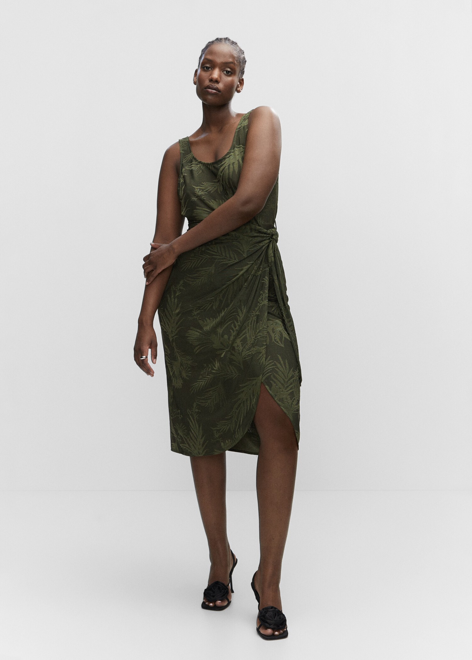 Knotted jacquard dress - Details of the article 3