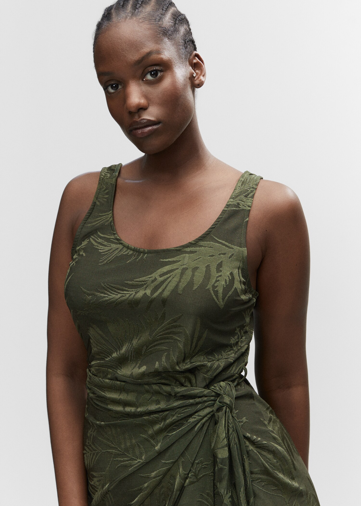 Knotted jacquard dress - Details of the article 4