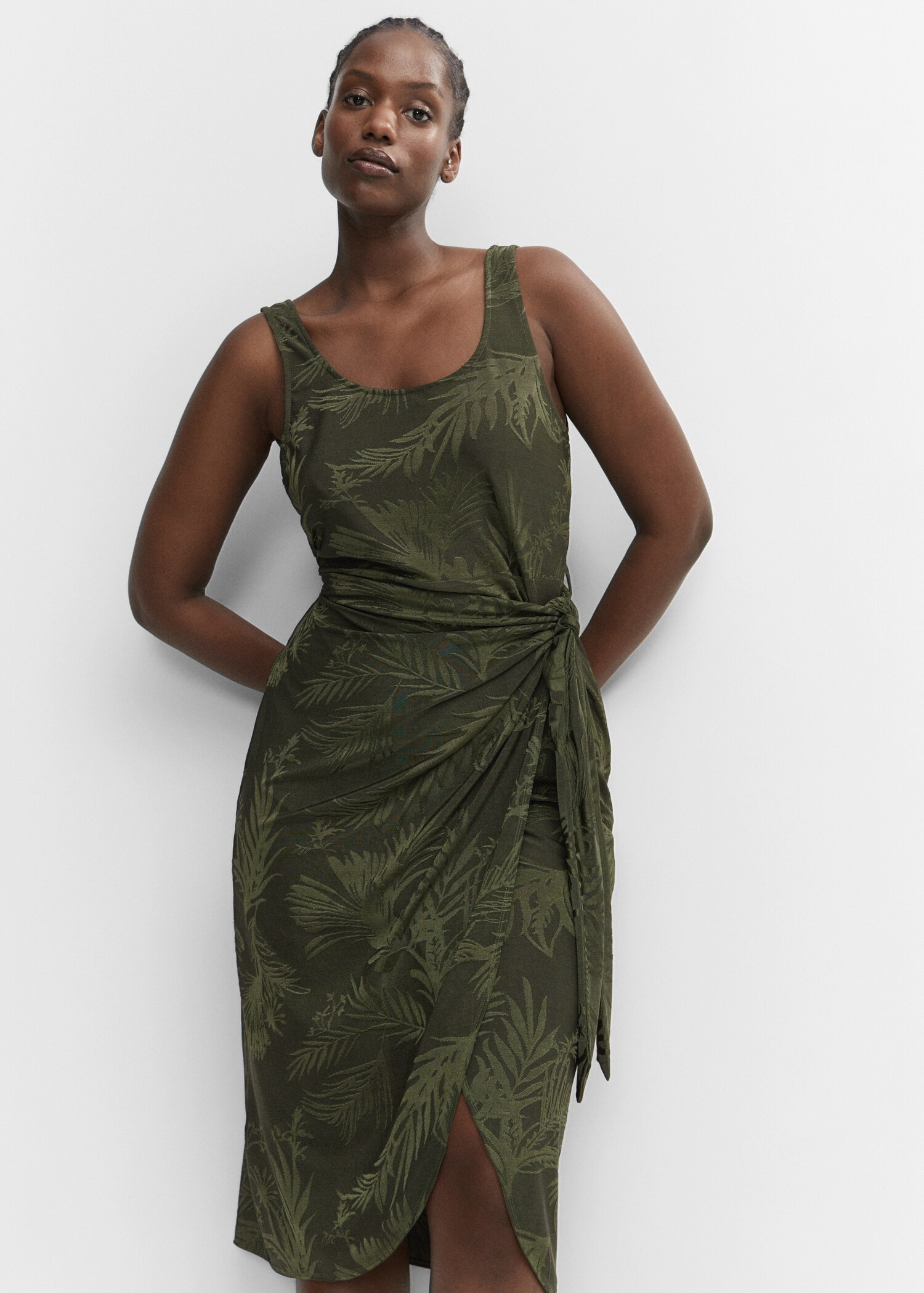 Knotted jacquard dress - Details of the article 5