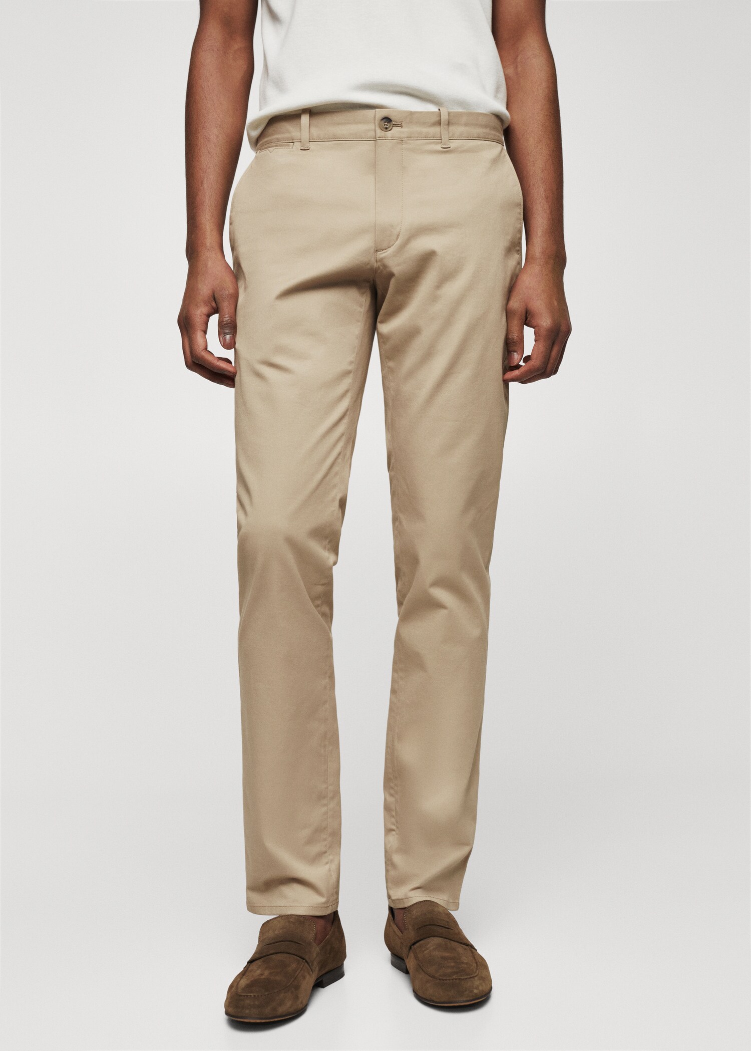 Slim fit chino trousers - Medium plane