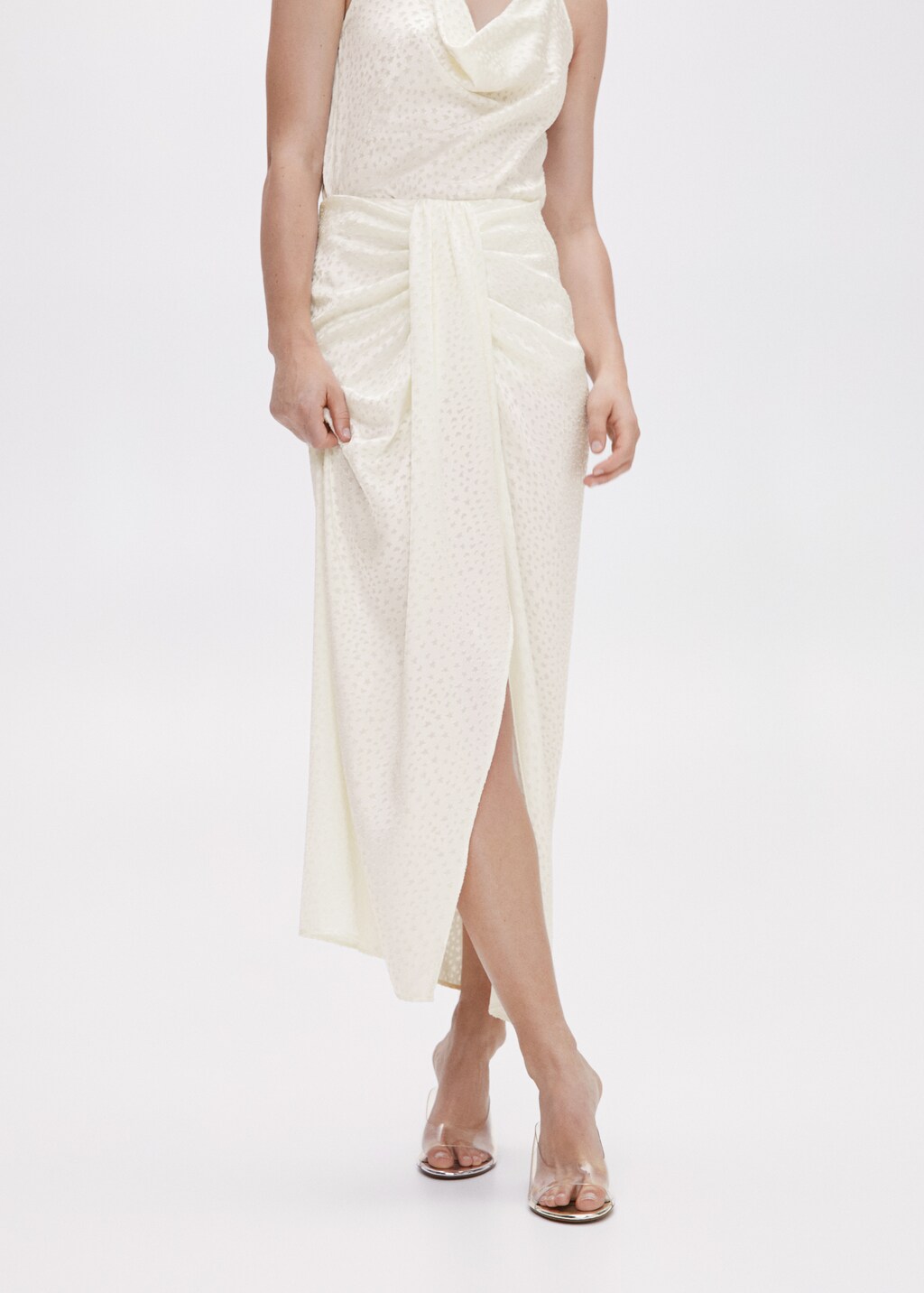 Knot jacquard skirt - Women | MANGO OUTLET USA