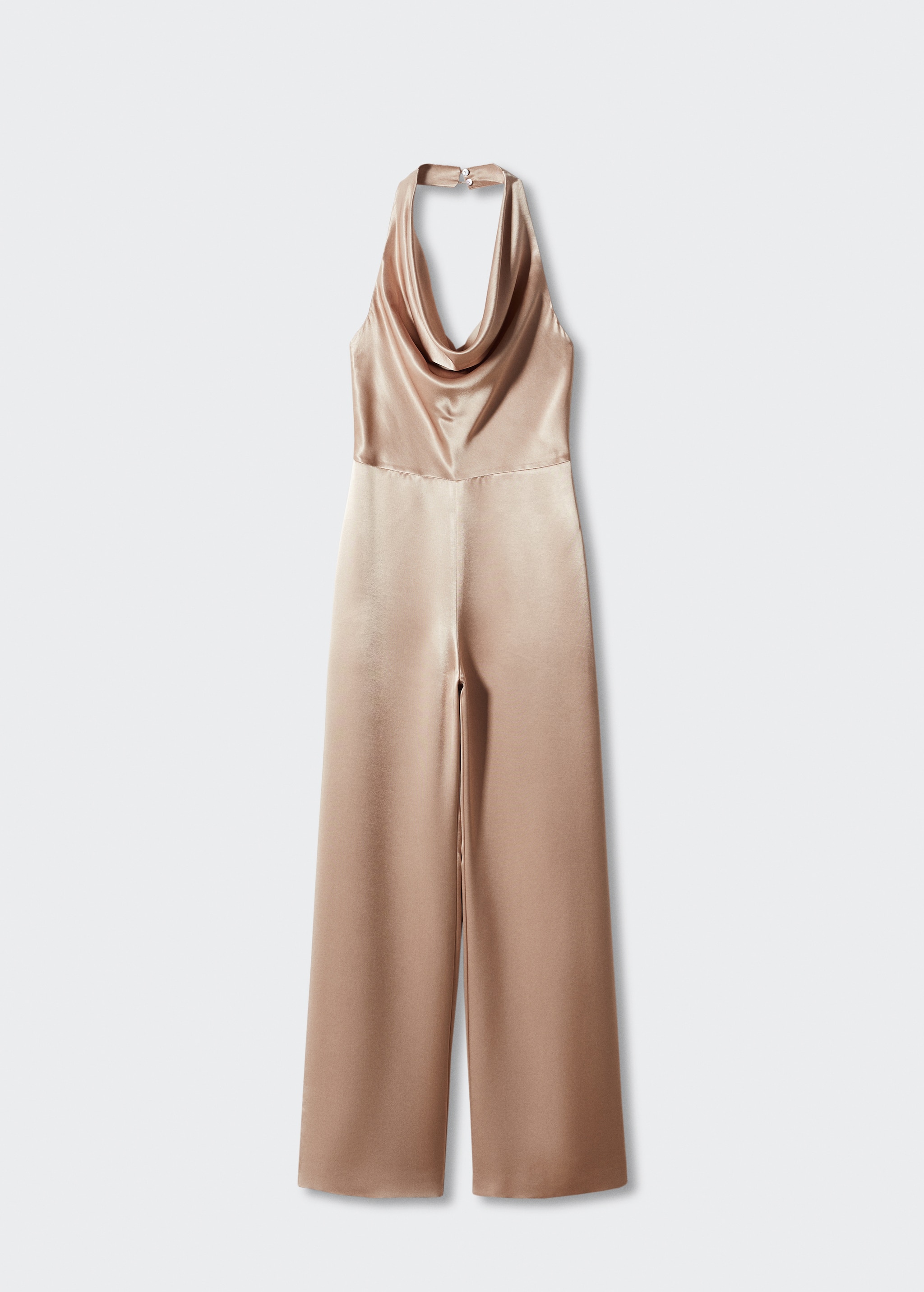 Satin jumpsuit with draped neckline - Article without model