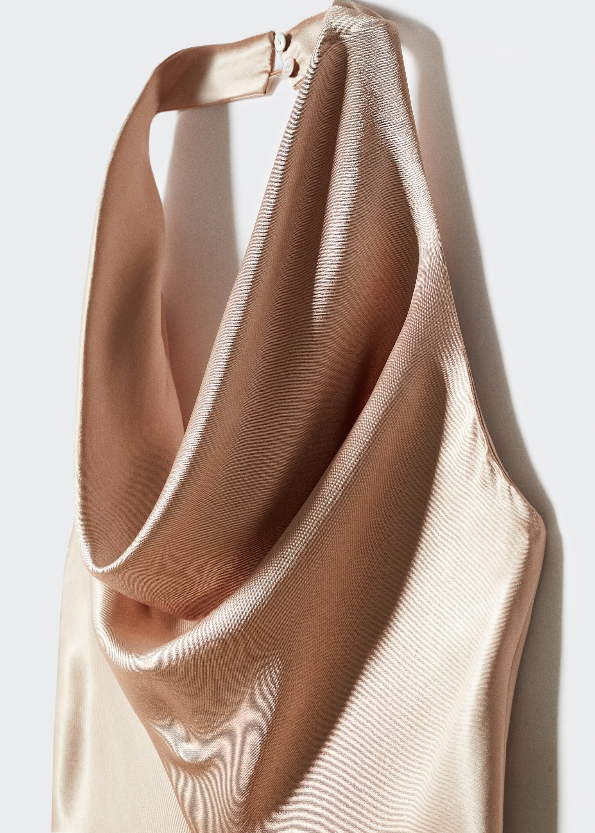 Satin jumpsuit with draped neckline - Details of the article 8