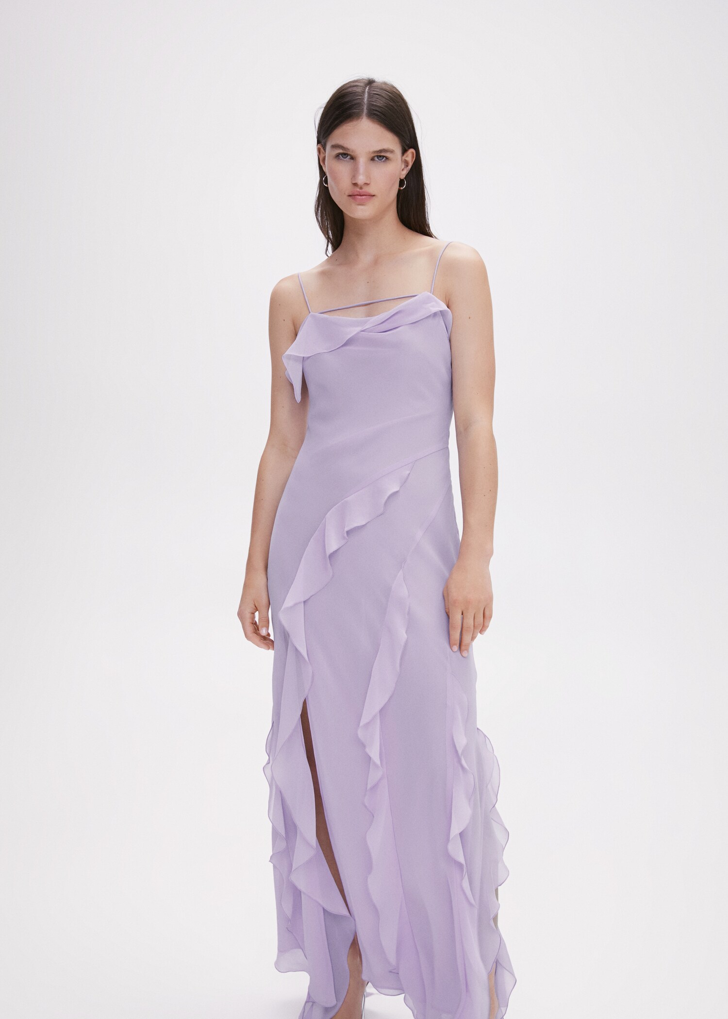 Ruffled detail dress - Woman | MANGO OUTLET USA