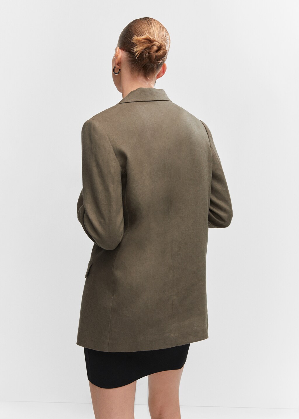 Linen oversized blazer - Woman | MANGO OUTLET USA