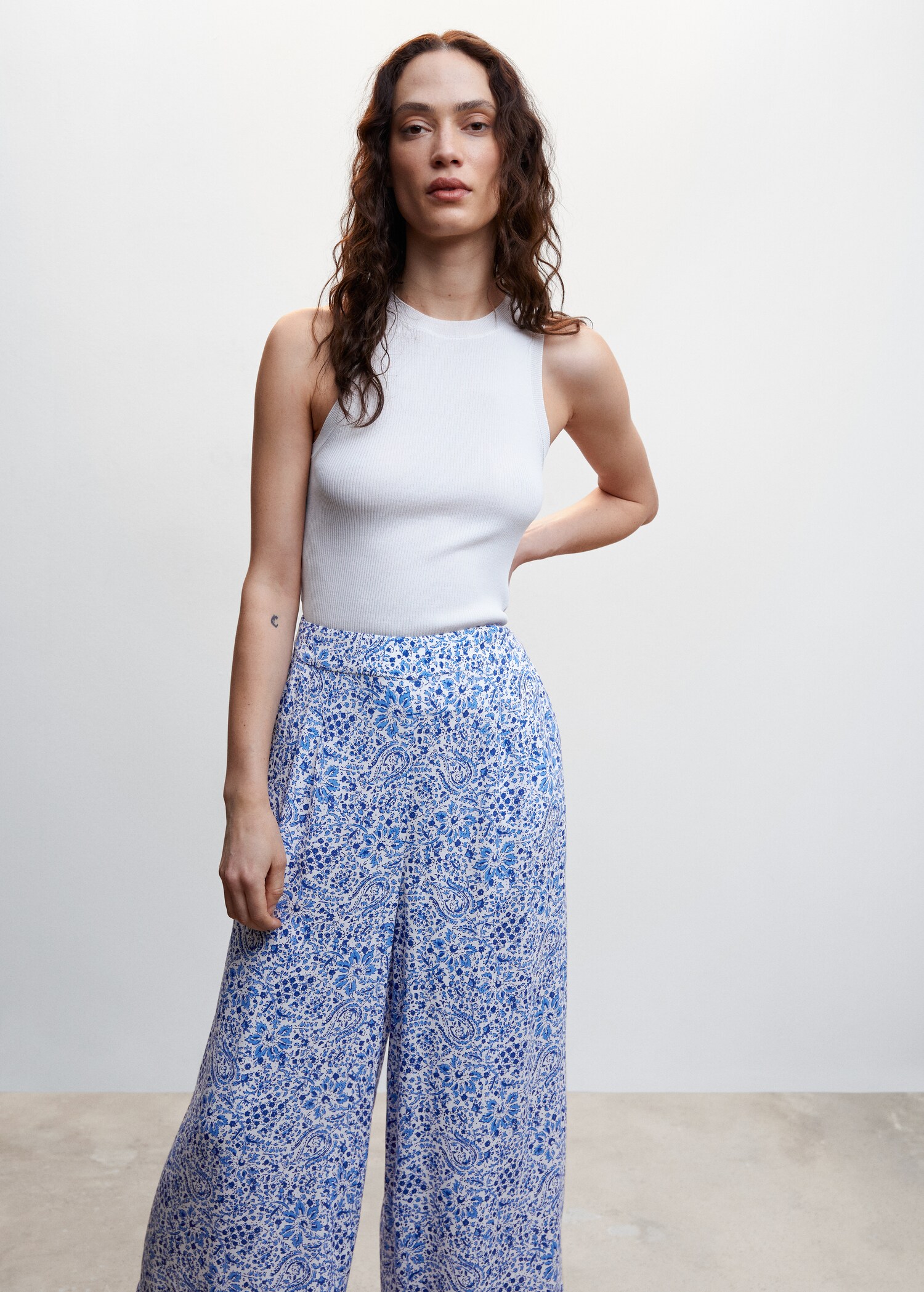 Floral print culotte pants - Details of the article 1