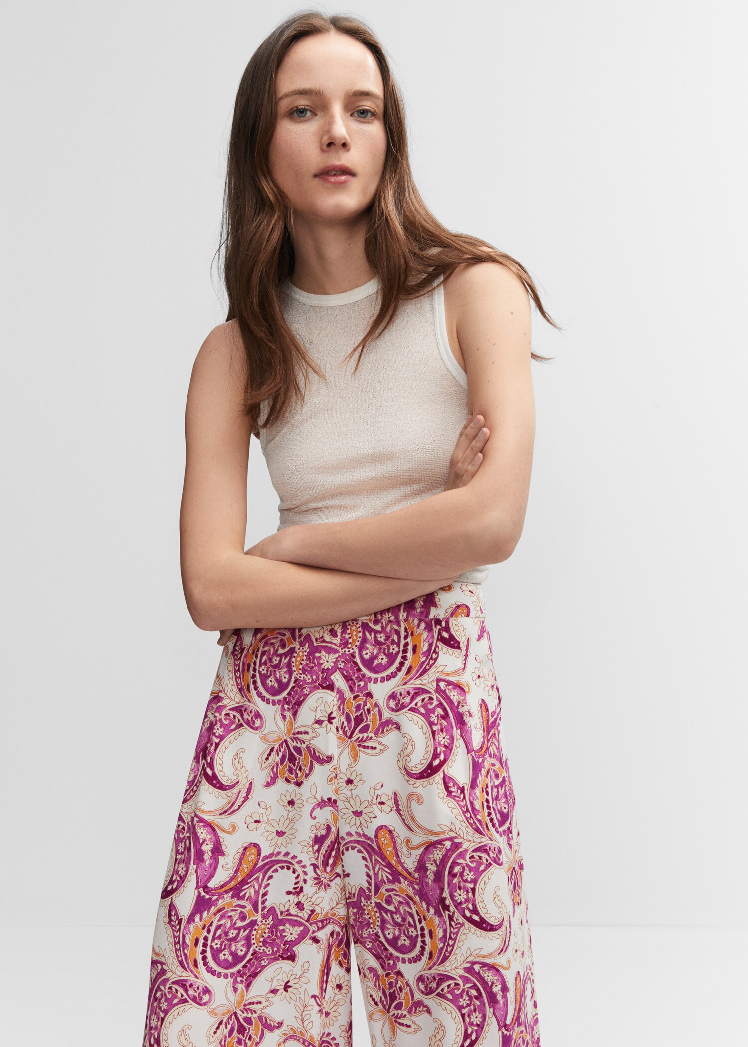 Floral print culotte pants - Details of the article 1