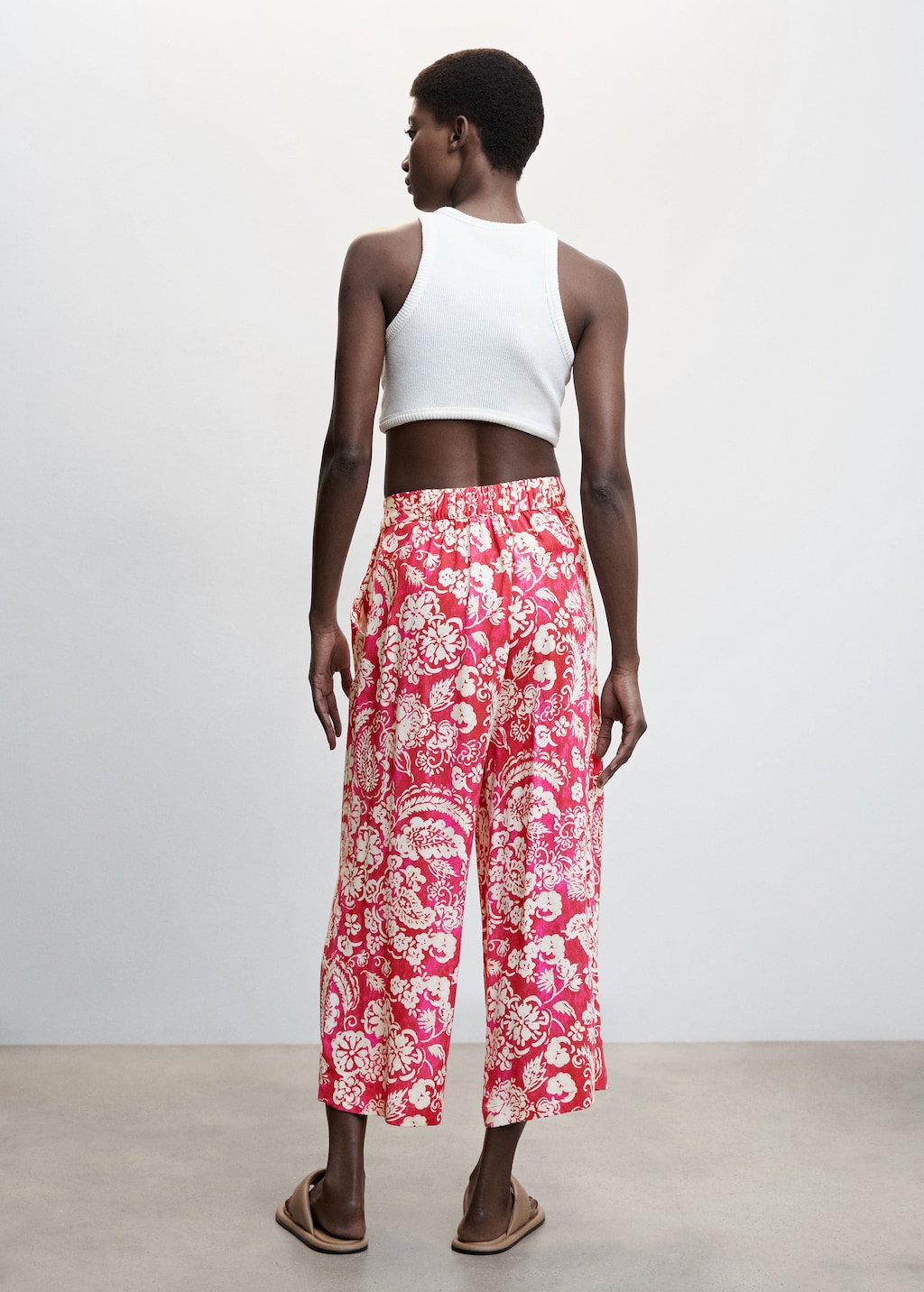 Pantalon culotte estampado floral Mujer MANGO OUTLET Andorra