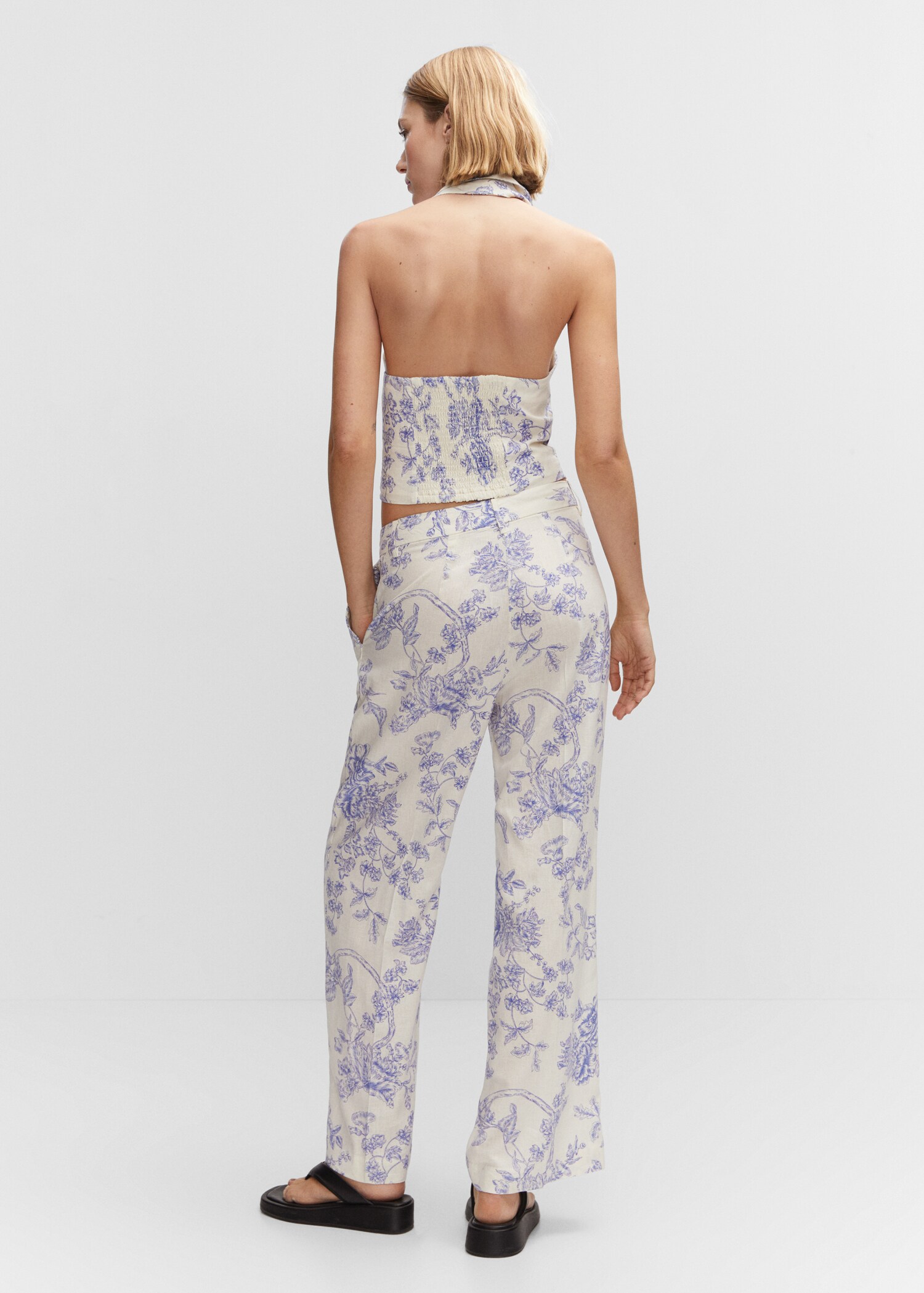 Printed linen waistcoat - Reverse of the article
