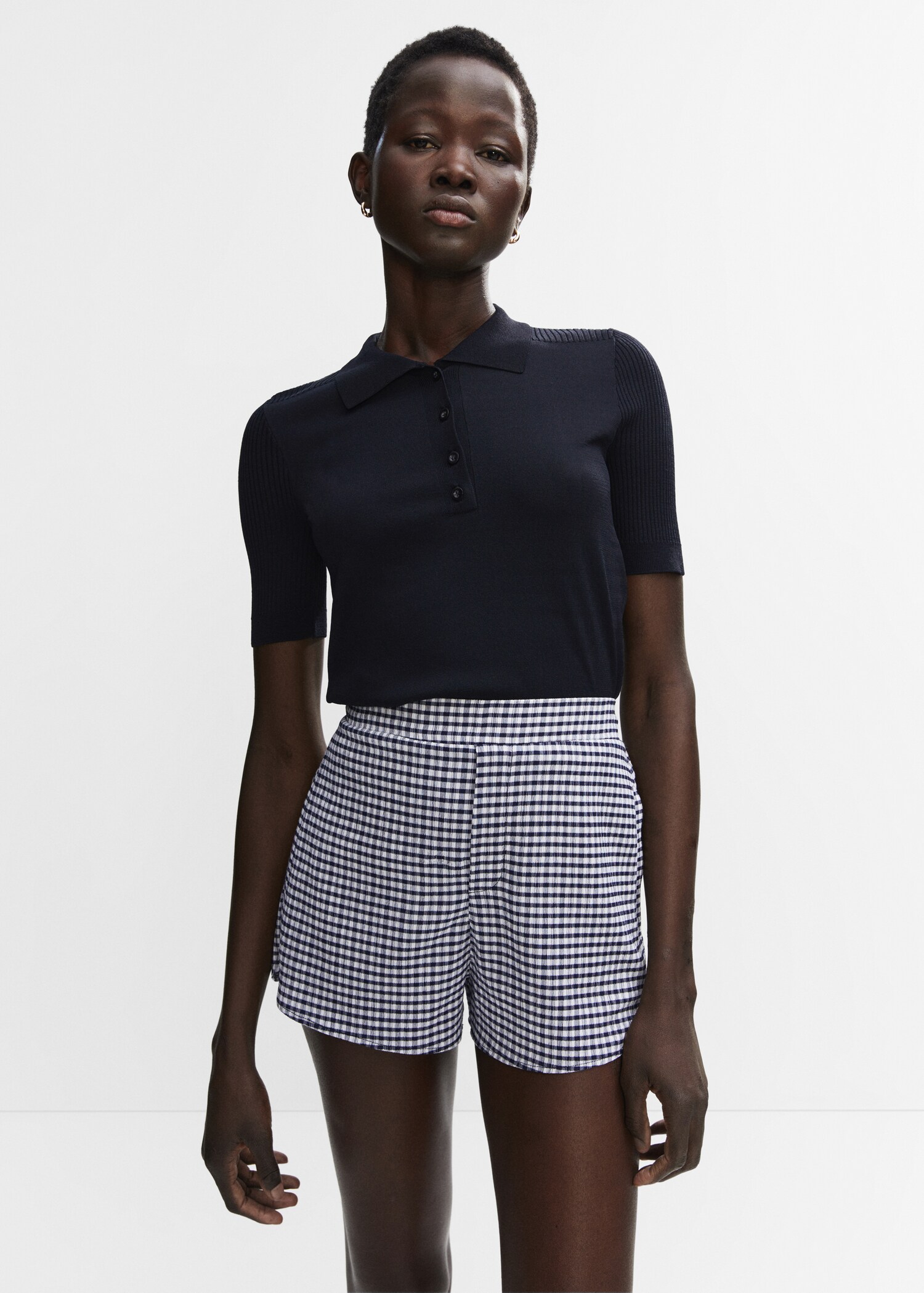 Shorts mit Vichy-Karomuster - Mittlere Ansicht