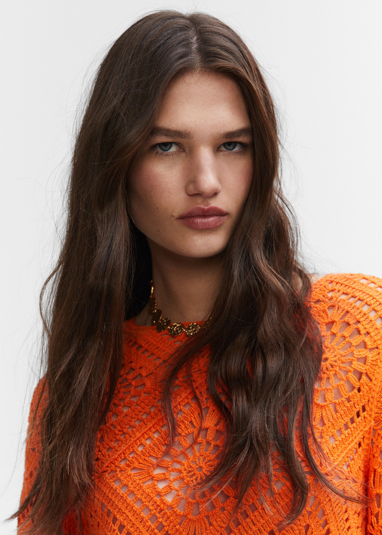 Flared-sleeve openwork dress - Details of the article 1