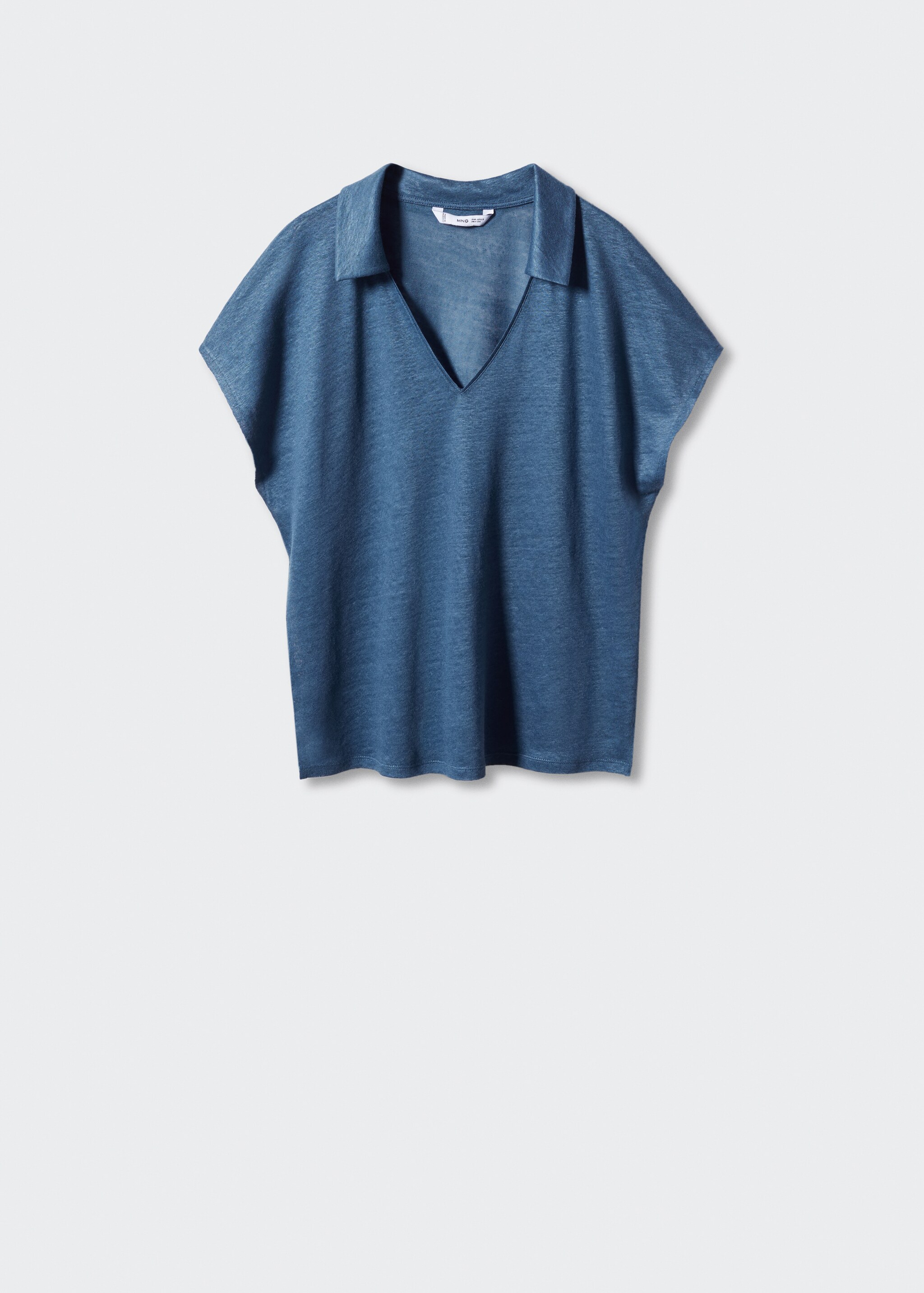 V-neck linen polo shirt - Article without model