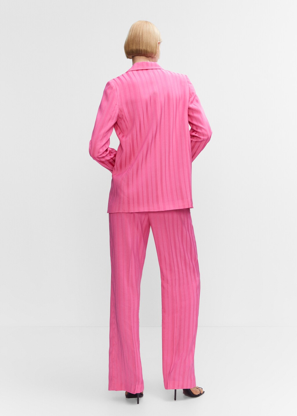 Satin stripe trousers shop