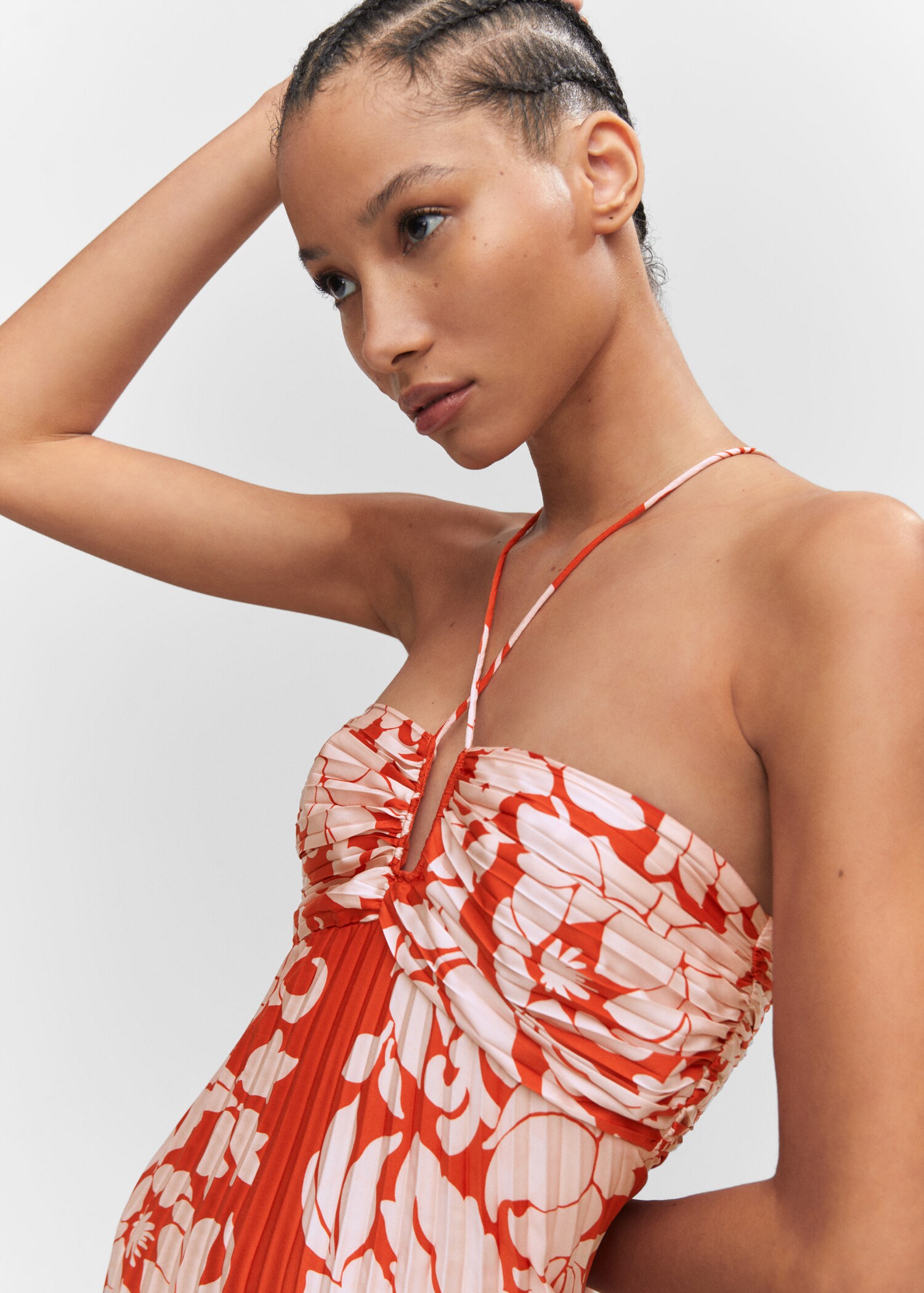 Vestido plisado cuello halter - Detalle del artículo 1