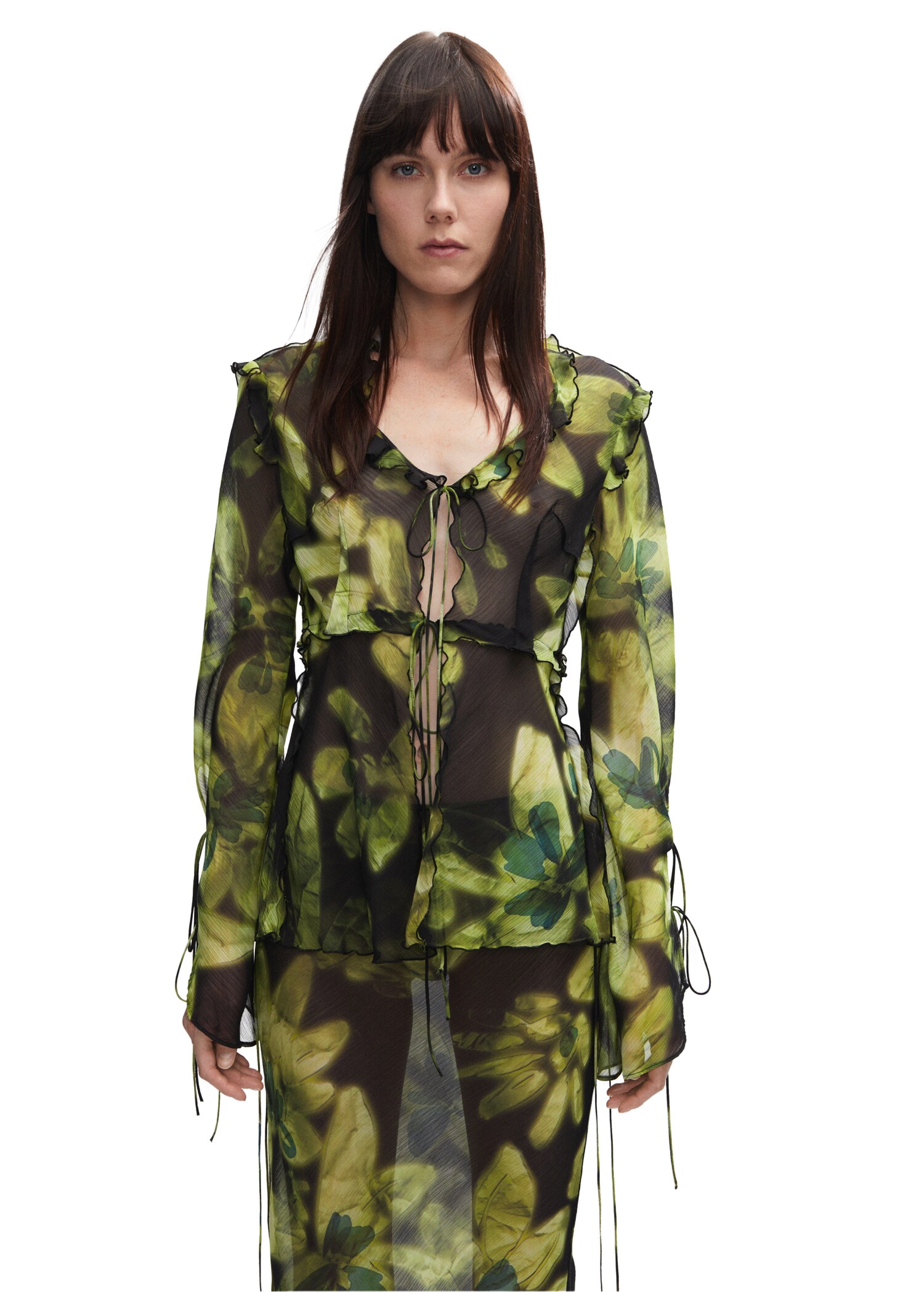 Geblümte Chiffonbluse - Detail des Artikels 2